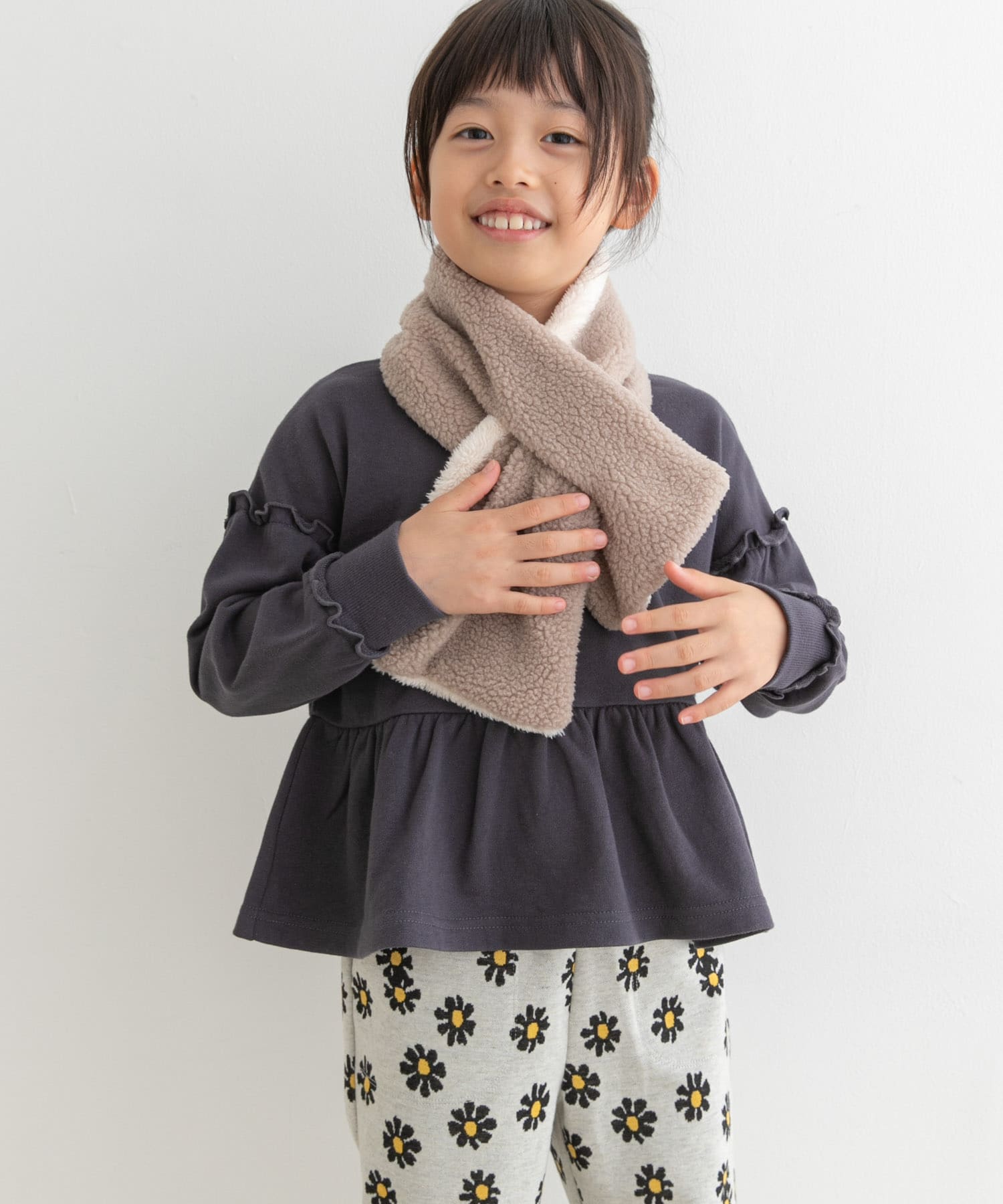 ボアリバーシブルマフラー(KIDS) GREIGE one
