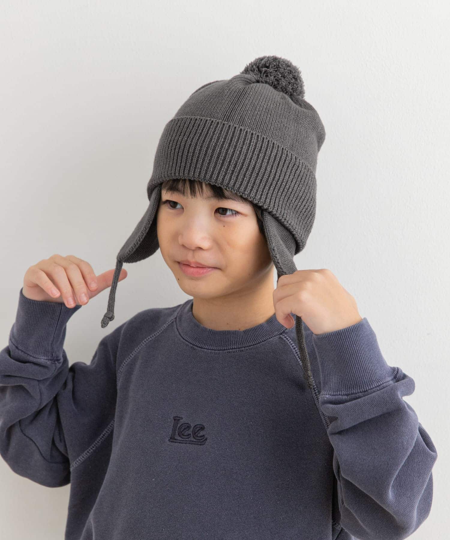 『抗菌/防臭/静電気防止』フライトニットキャップ(KIDS) CHARCOAL one