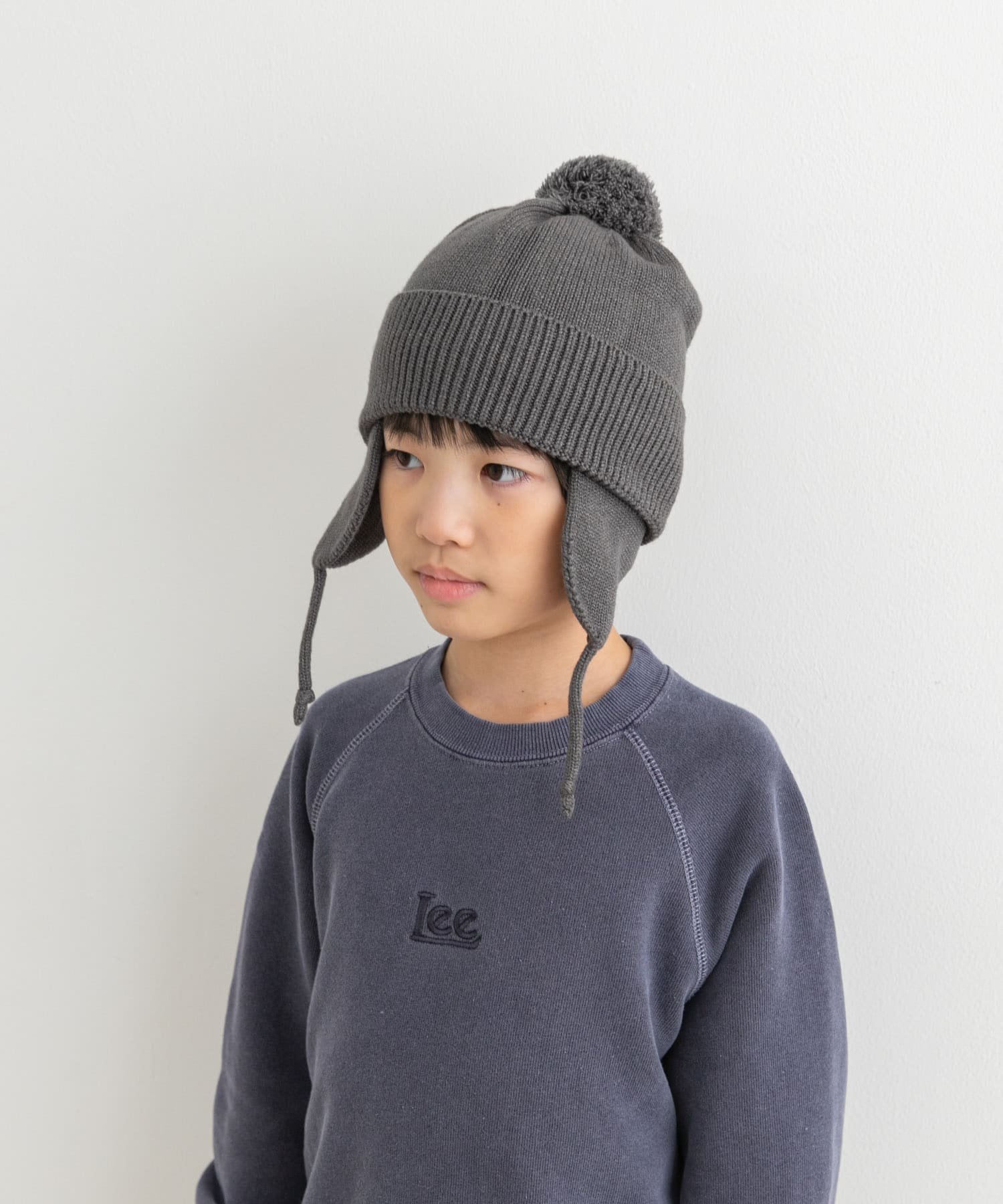 『抗菌/防臭/静電気防止』フライトニットキャップ(KIDS) CHARCOAL one