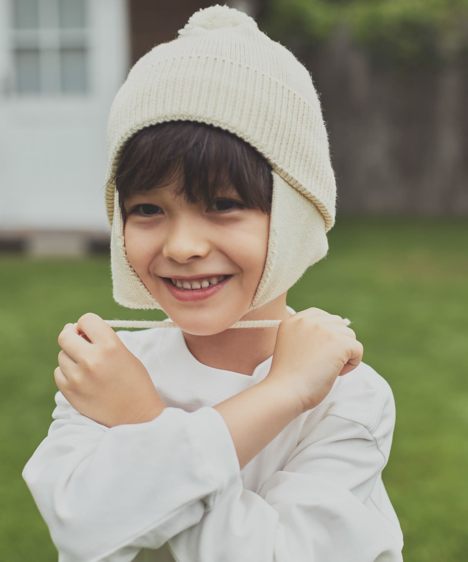 『抗菌/防臭/静電気防止』フライトニットキャップ(KIDS) IVORY one