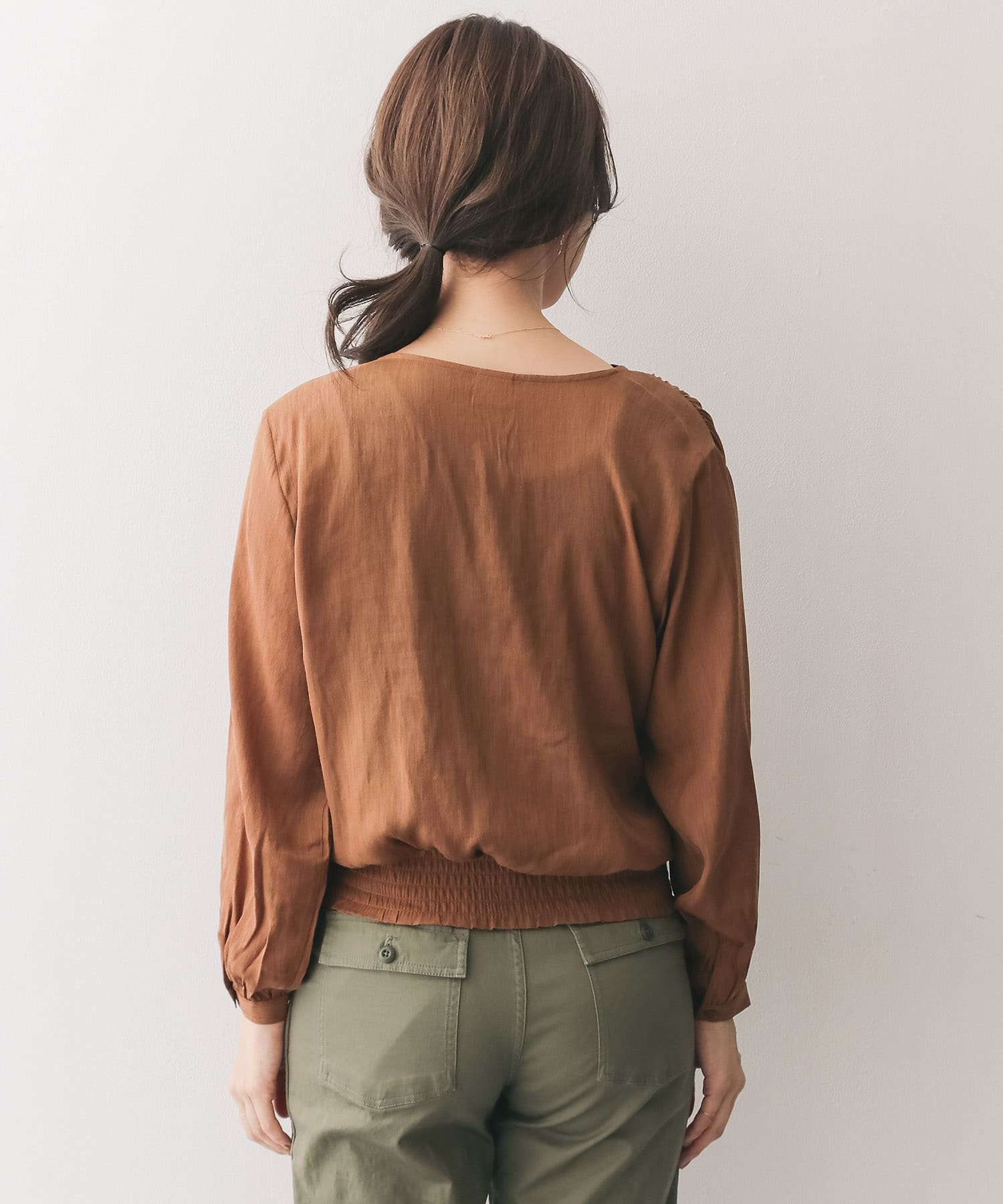 カシュクールブラウス∴ CAMEL one