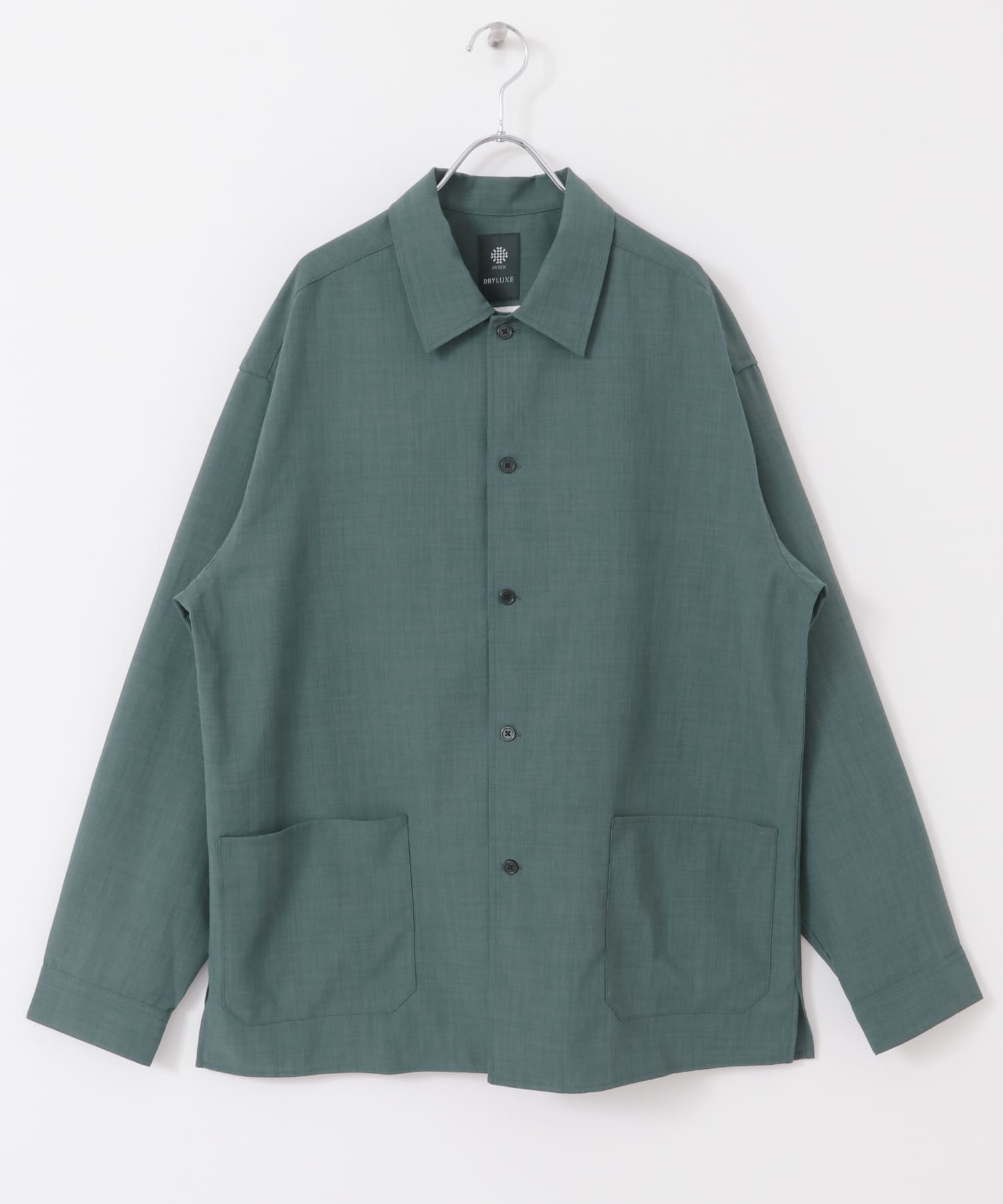 『XLサイズ/WEB限定』『UR TECH DRYLUXE』 LONG-SLEEVE SHIRTS BLUE GREEN M