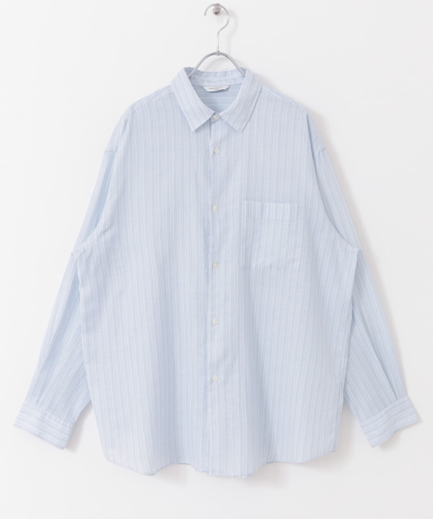 シアーボイルストライプロングスリーブシャツ BLUE M