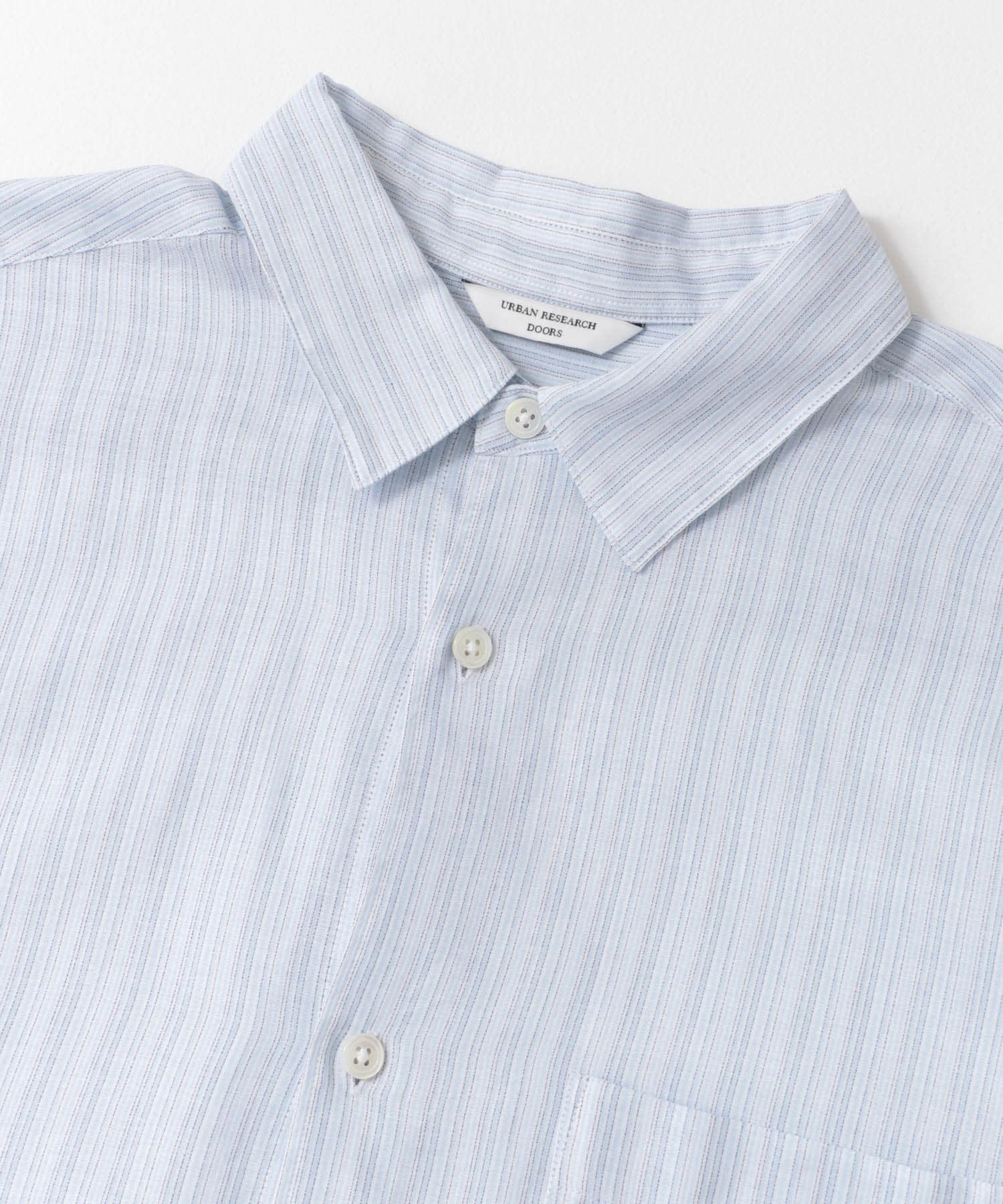 シアーボイルストライプロングスリーブシャツ BLUE M