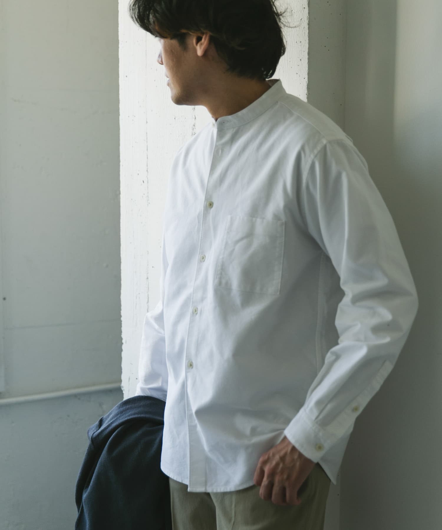 オックスバンドカラーシャツ