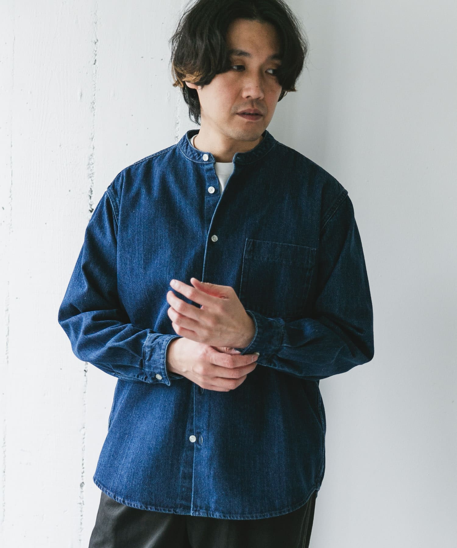 デニムバンドカラーシャツ(M BLACK): トップス｜URBAN RESEARCH公式
