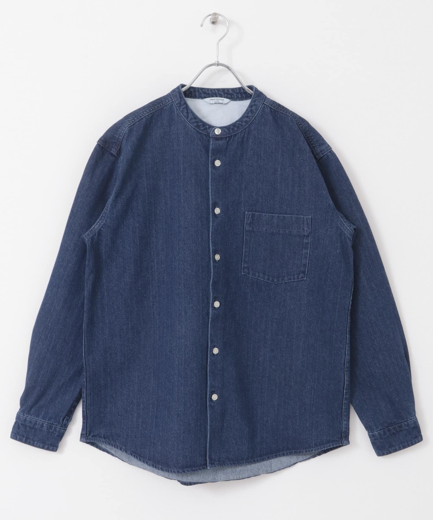 デニムバンドカラーシャツ BLUE M