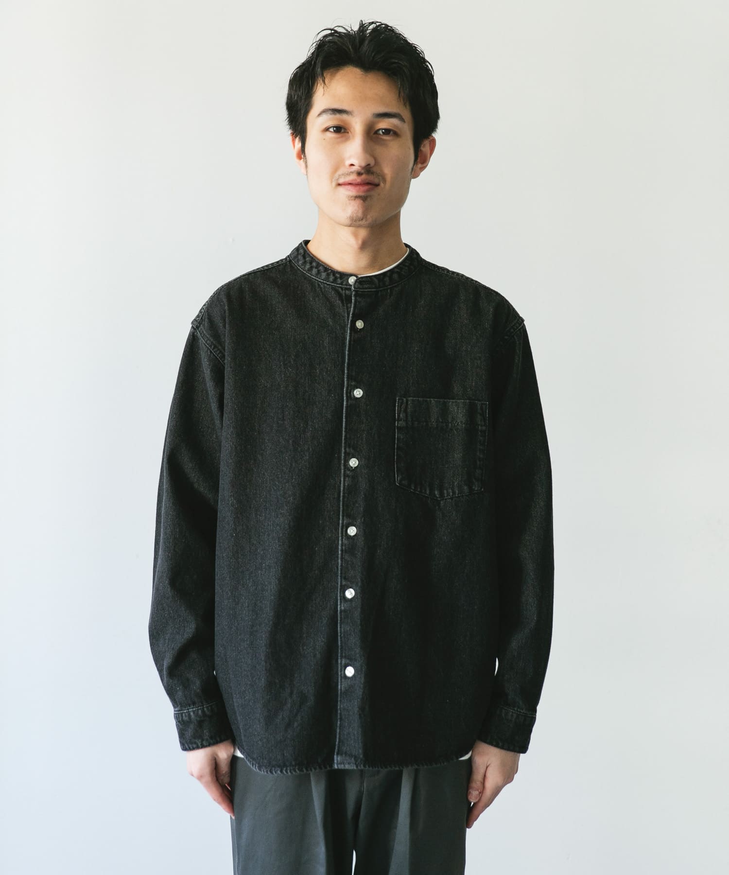 デニムバンドカラーシャツ(M BLACK): トップス｜URBAN RESEARCH公式