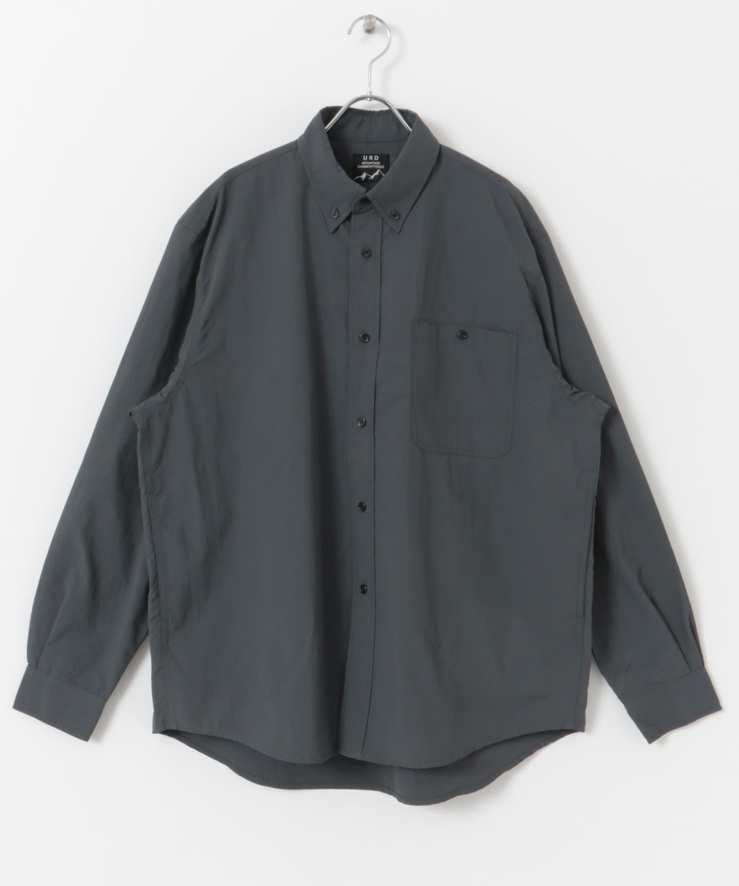 ナイロンタッサー　ボタンダウンロングスリーブシャツ CHARCOAL M