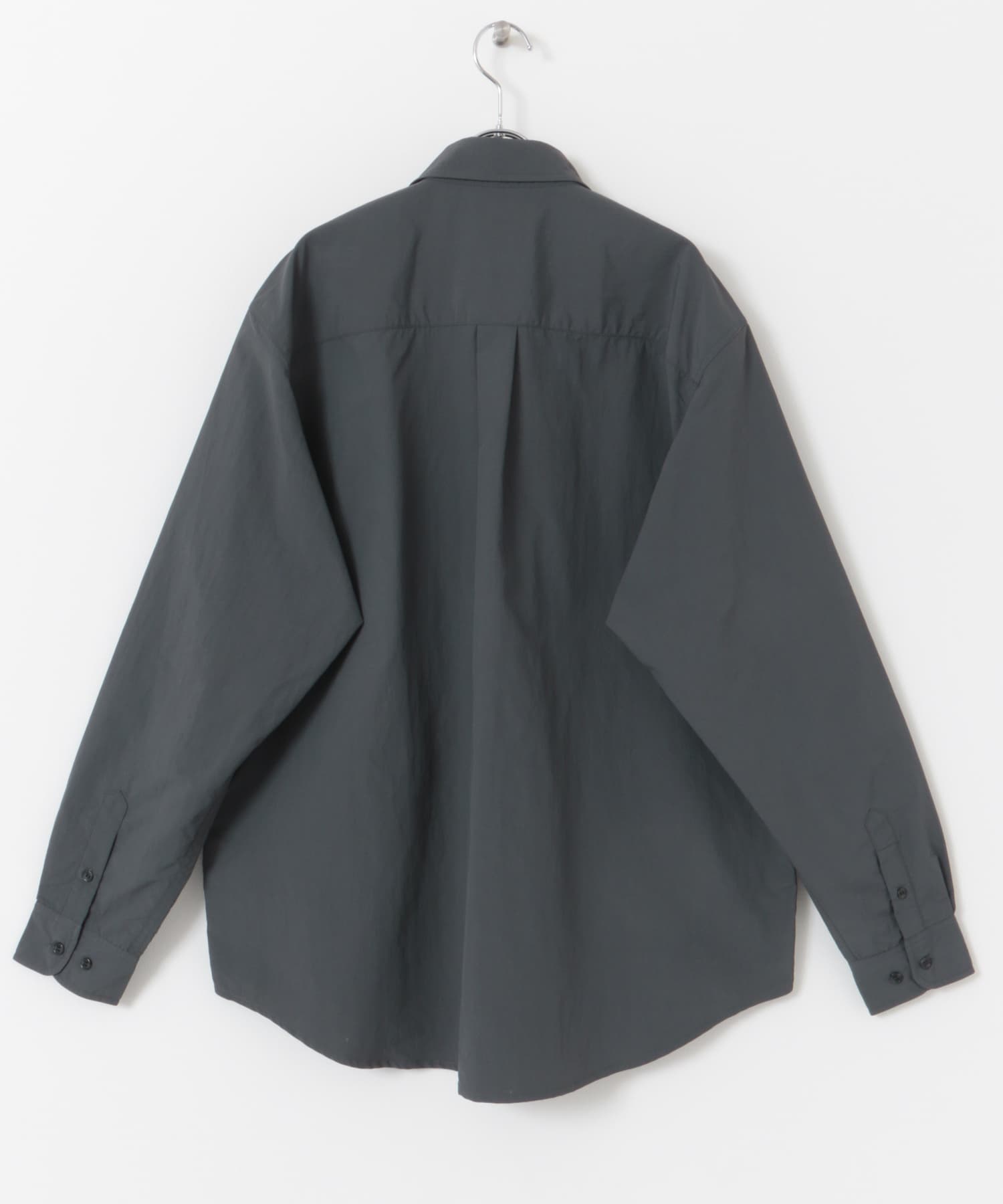 ナイロンタッサー　ボタンダウンロングスリーブシャツ CHARCOAL M
