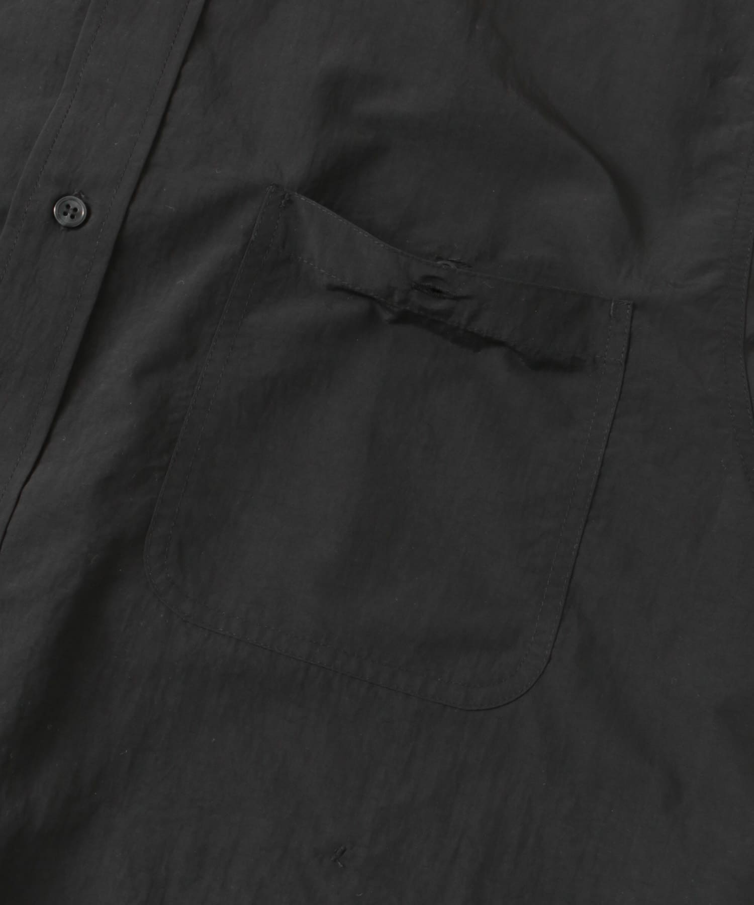 ナイロンタッサー　ボタンダウンロングスリーブシャツ BLACK M