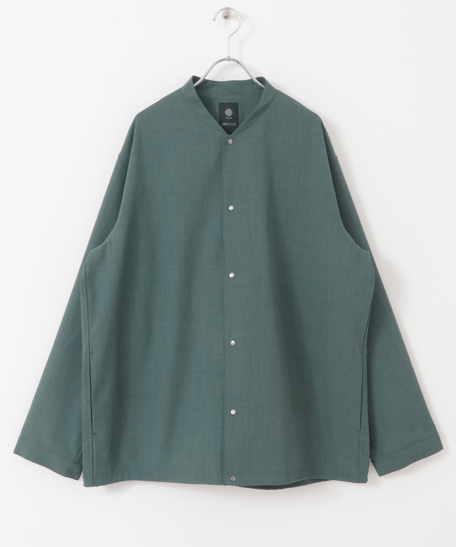 『UR TECH DRYLUXE』『イージーケア/速乾/UVカット』ノーカラーブルゾン BLUE GREEN M