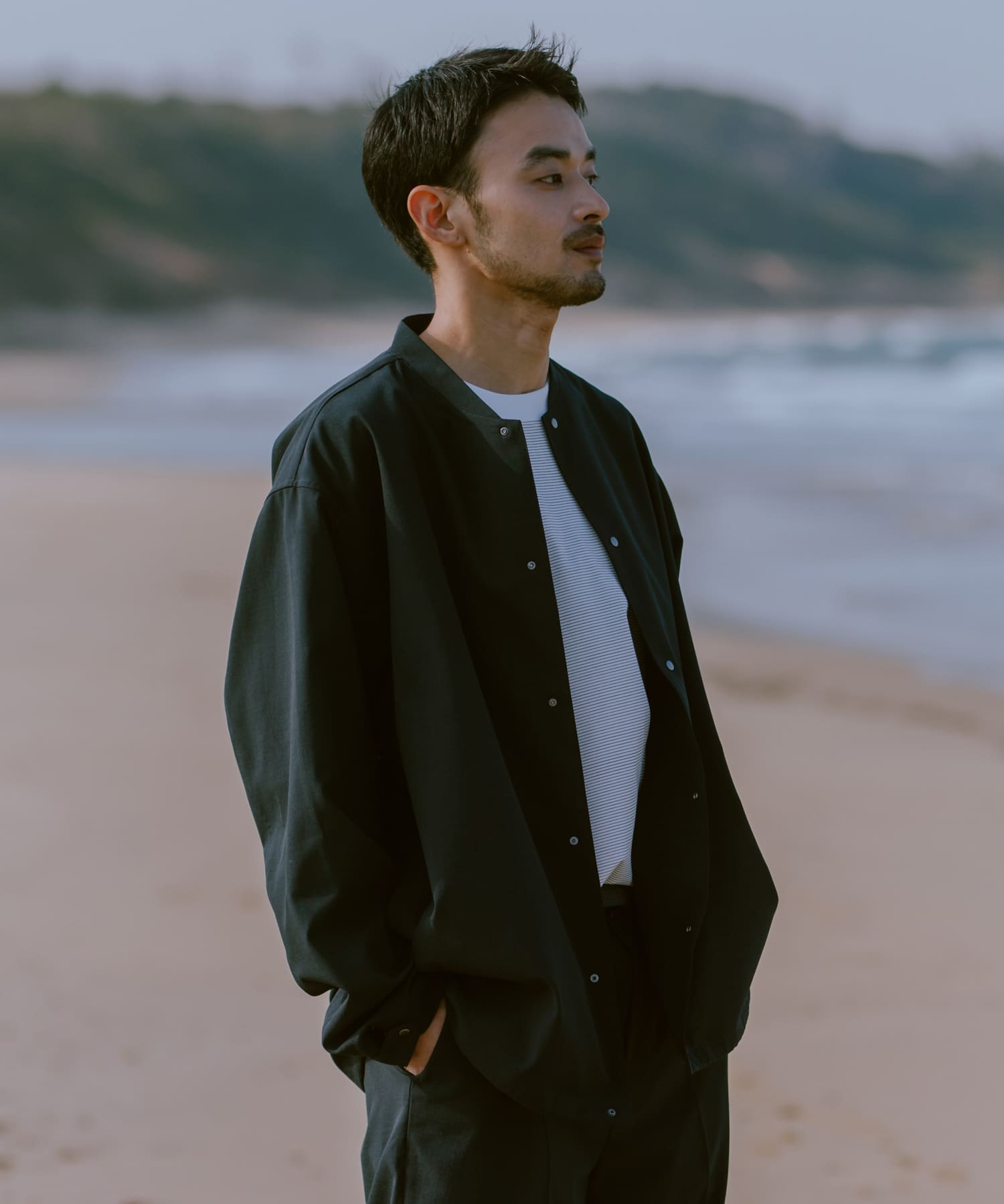 『UR TECH DRYLUXE』『イージーケア/速乾/UVカット』ノーカラーブルゾン