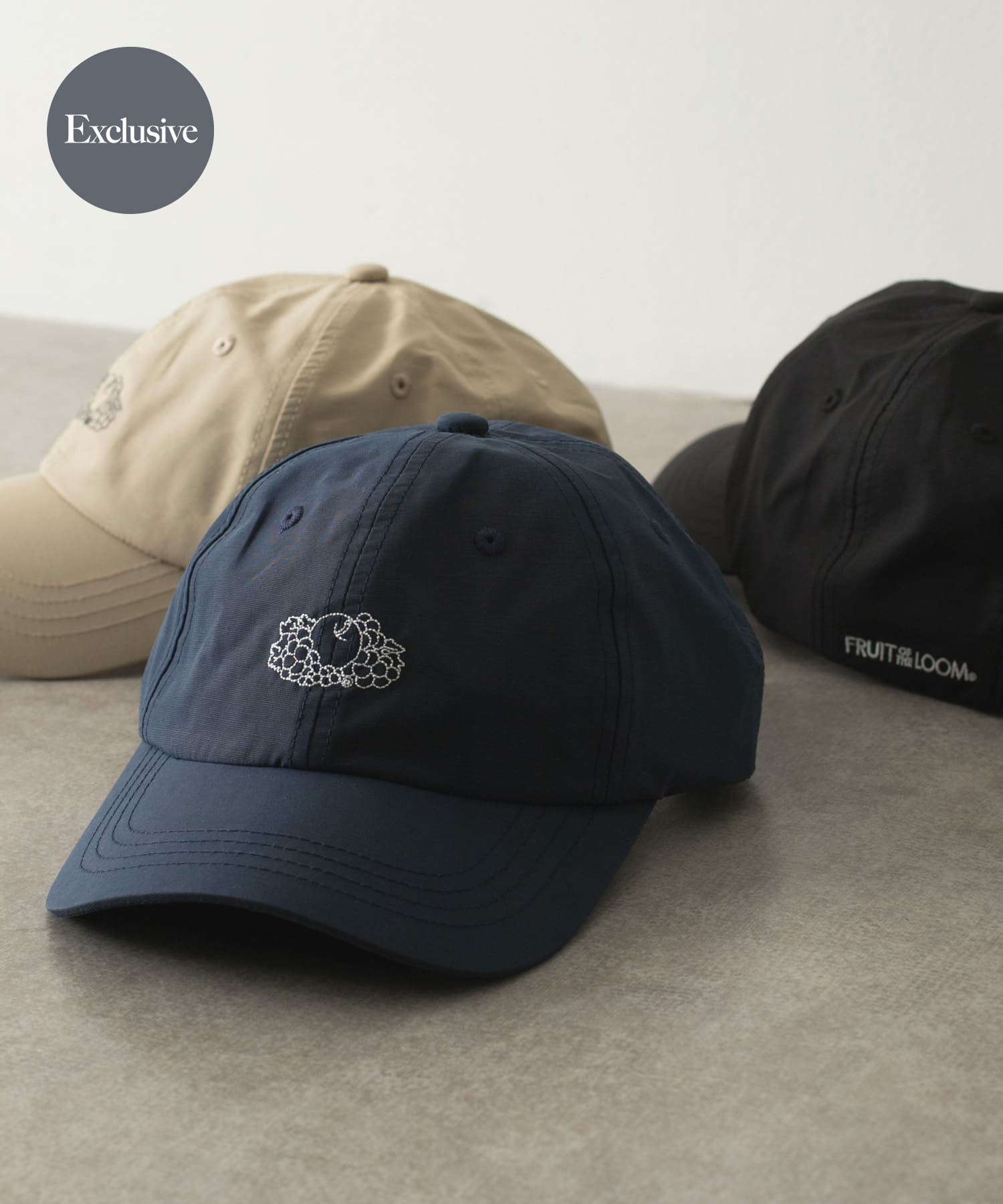 『別注』FRUIT OF THE LOOM×DOORS　刺繍キャップ NAVY -