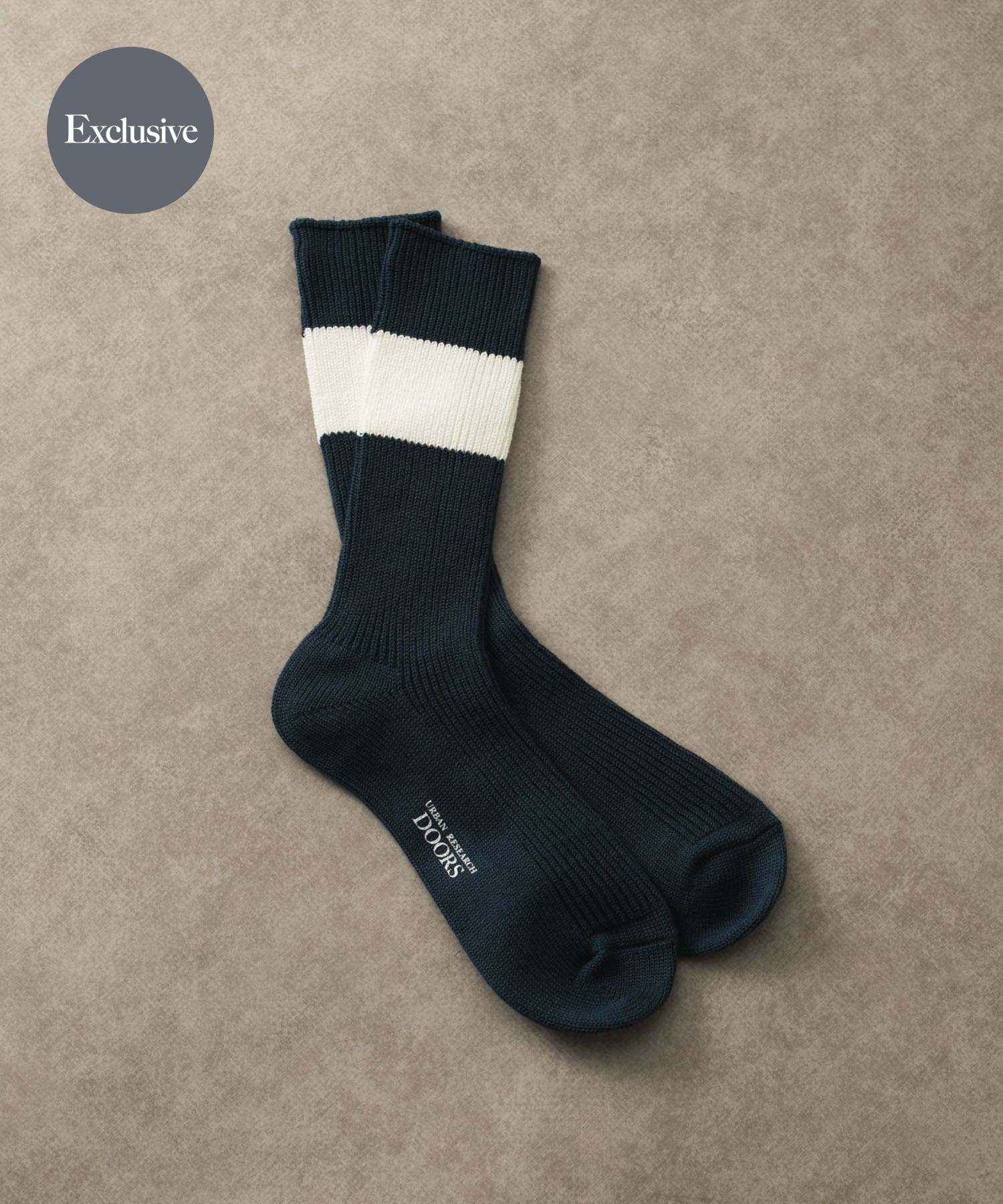 『別注』Anonymous Ism×DOORS　シックストライプクルー NAVY -