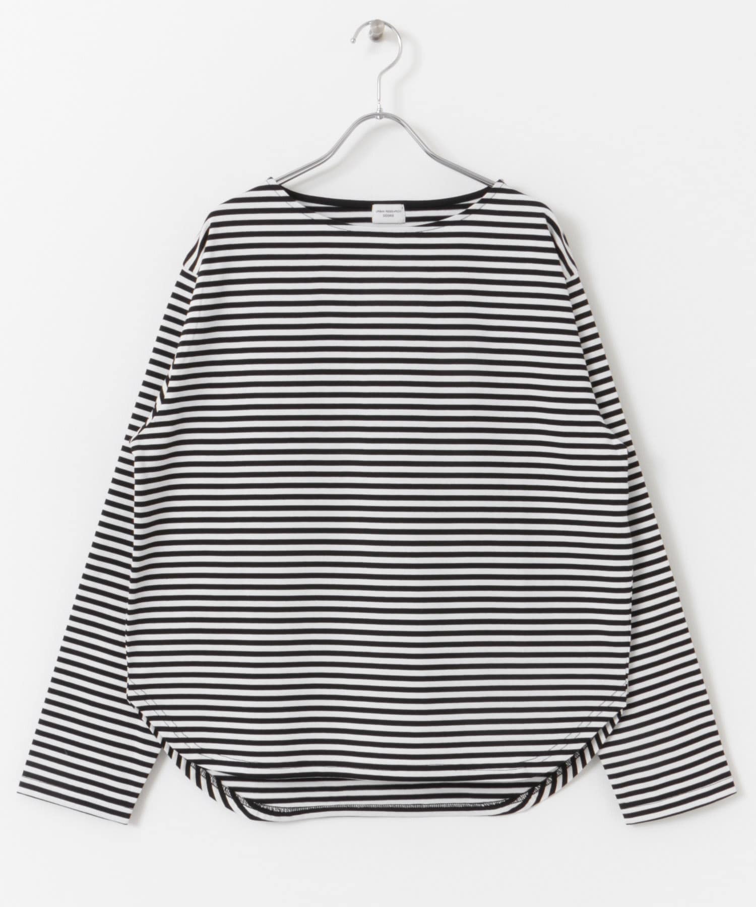 ラウンドヘムボーダーロングTシャツ BLACK×WHT M