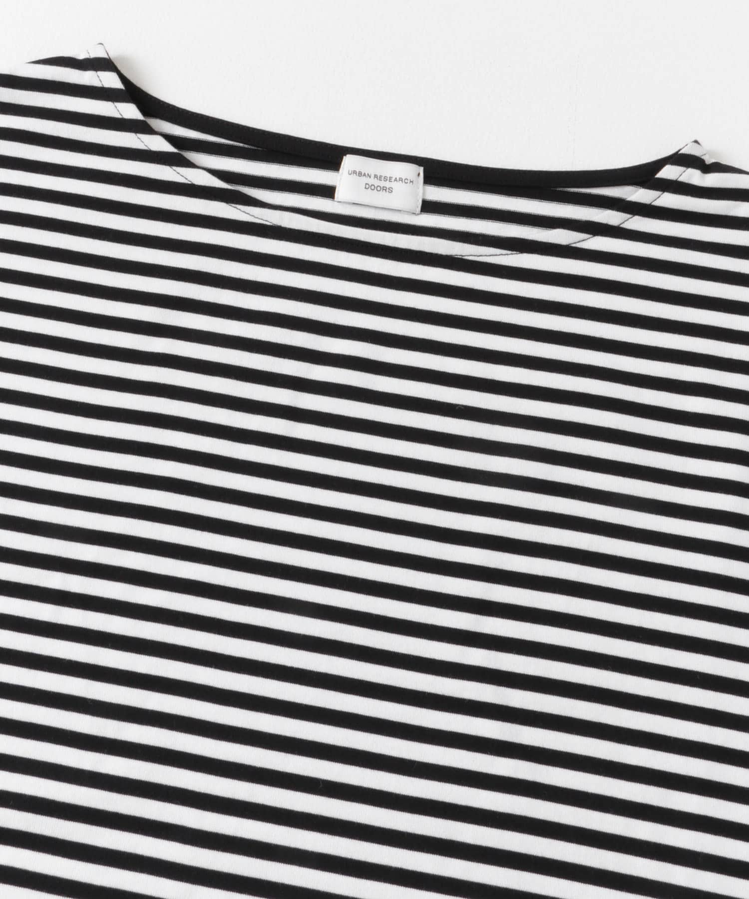 ラウンドヘムボーダーロングTシャツ BLACK×WHT M