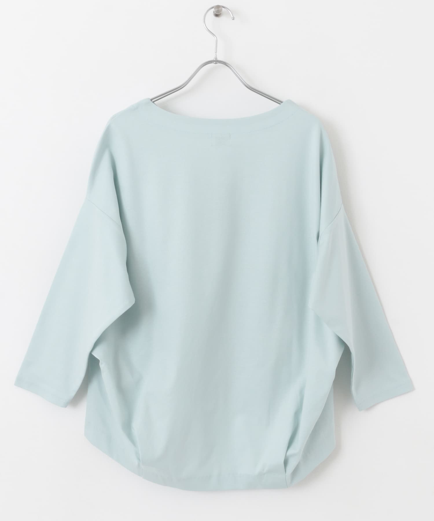コットンバックタック7分袖プルオーバー L.BLUE M