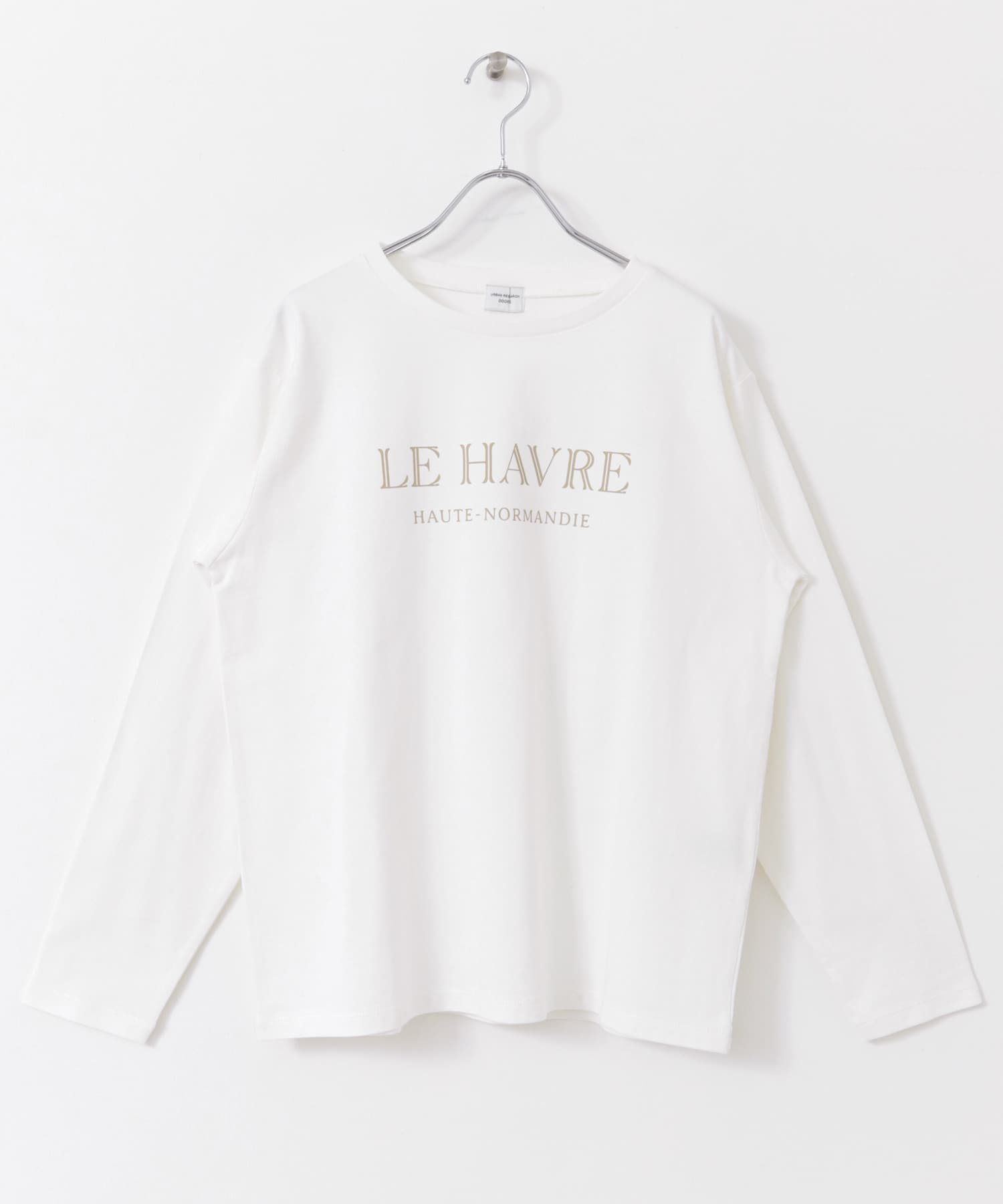 ロゴプリントロングTシャツ OFF×BEG M