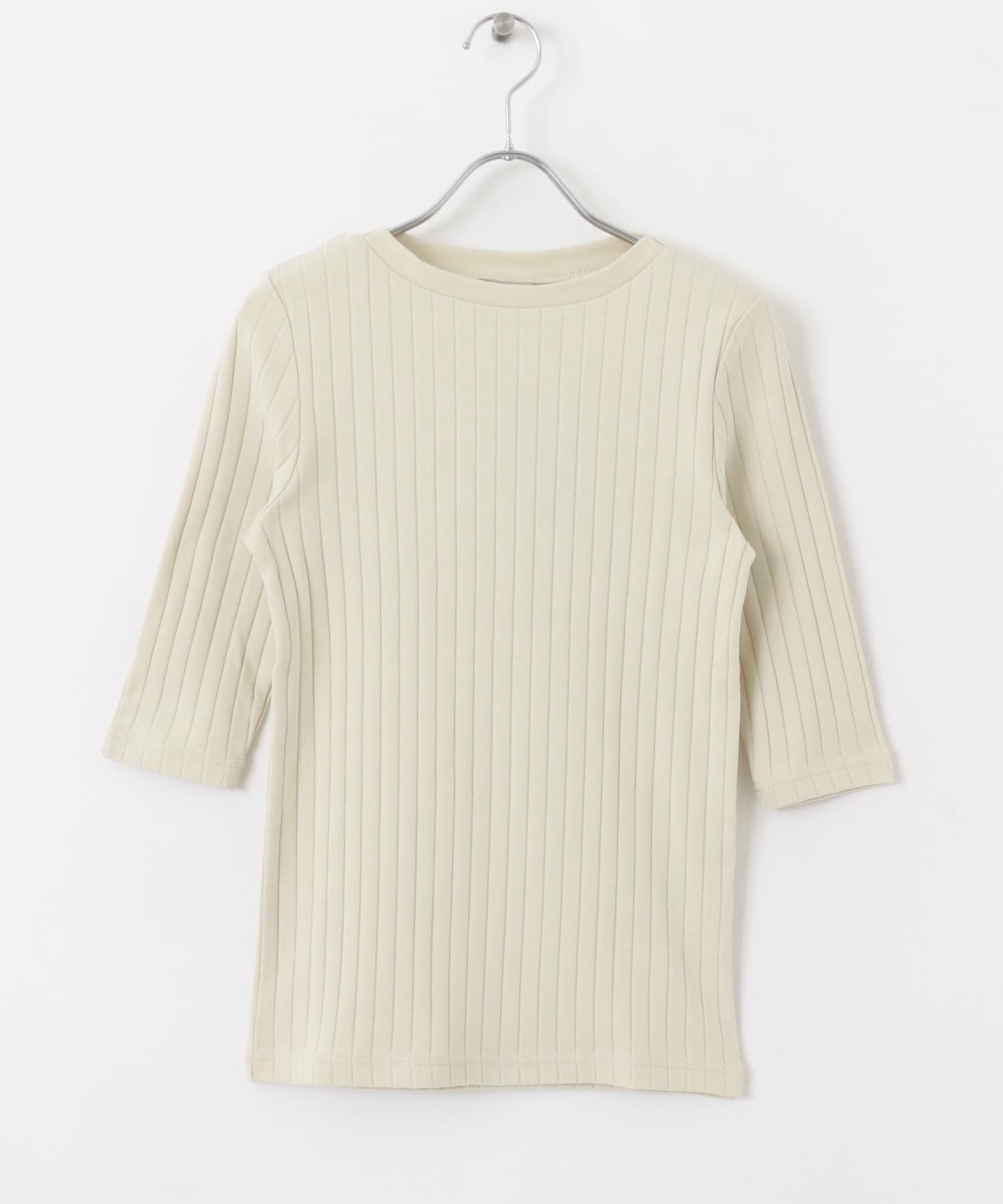 針抜き6分袖カットソー L.BEIGE M