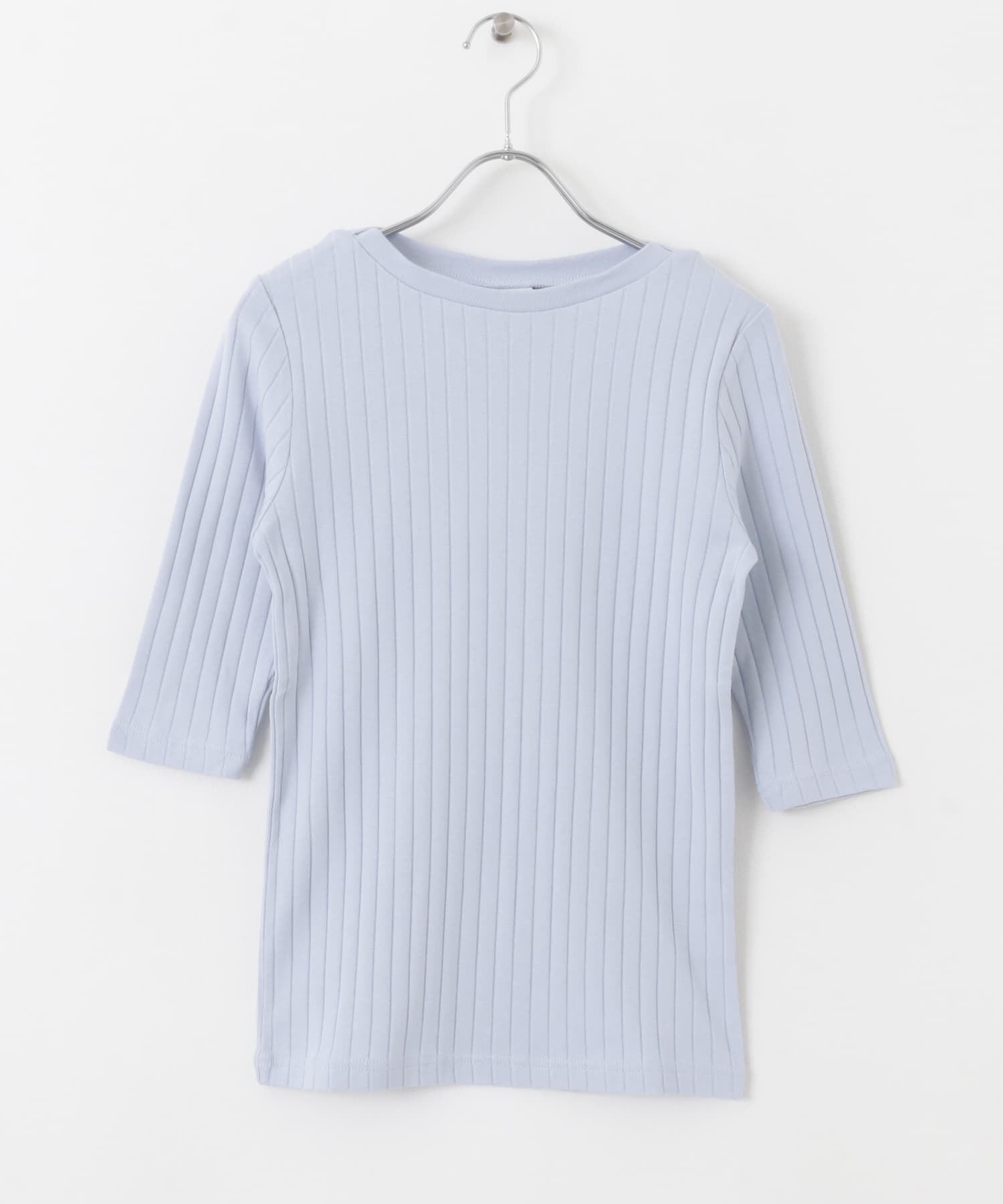 針抜き6分袖カットソー BLUE M
