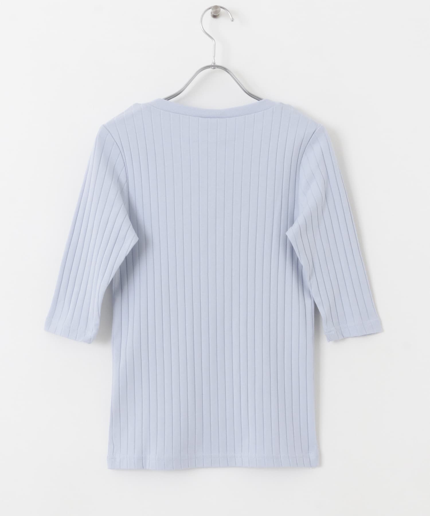 針抜き6分袖カットソー BLUE M