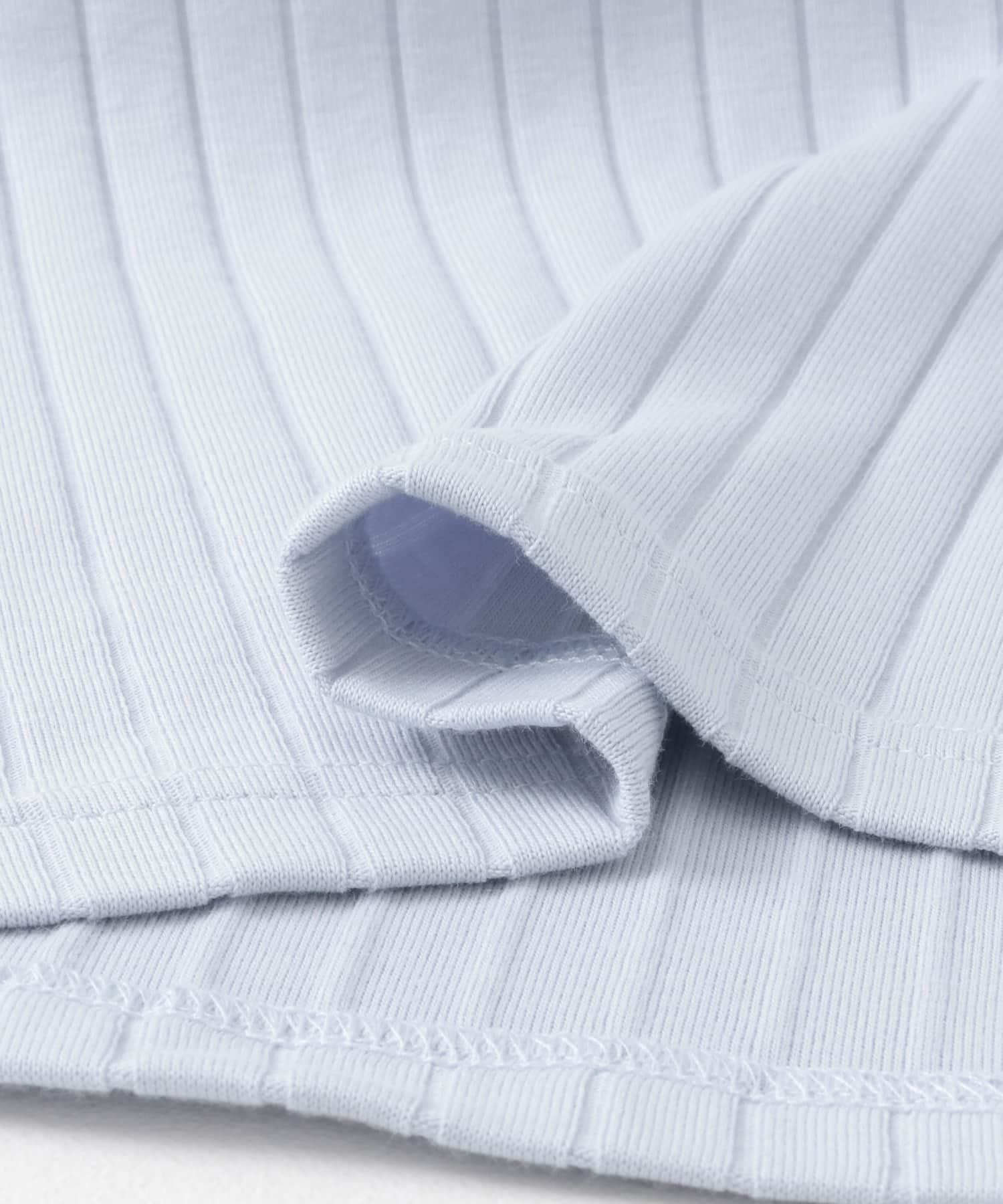 針抜き6分袖カットソー BLUE M