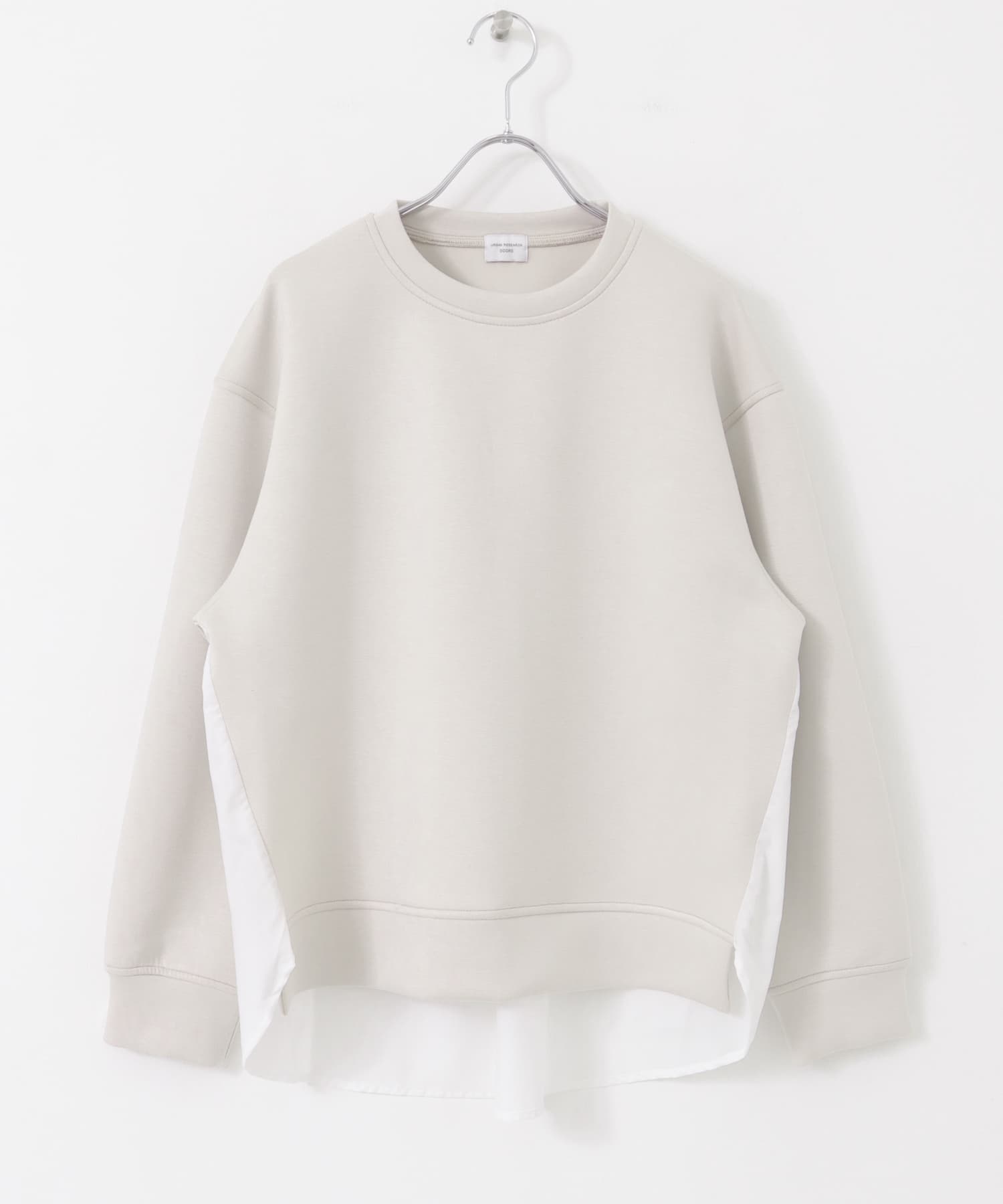ダンボール布帛切替プルオーバー L.BEIGE M