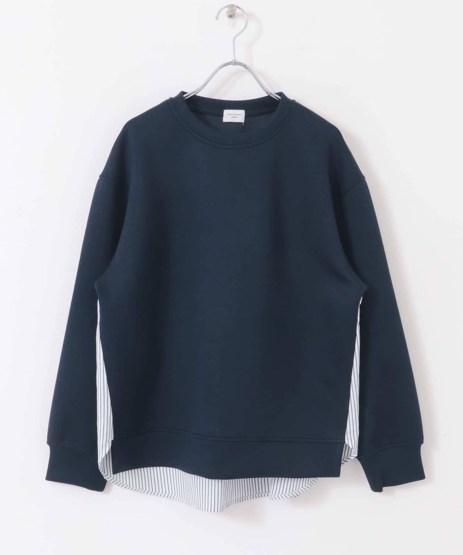 ダンボール布帛切替プルオーバー NAVY M