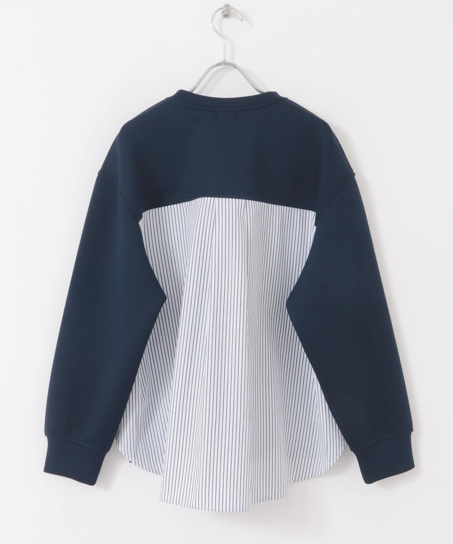 ダンボール布帛切替プルオーバー NAVY M