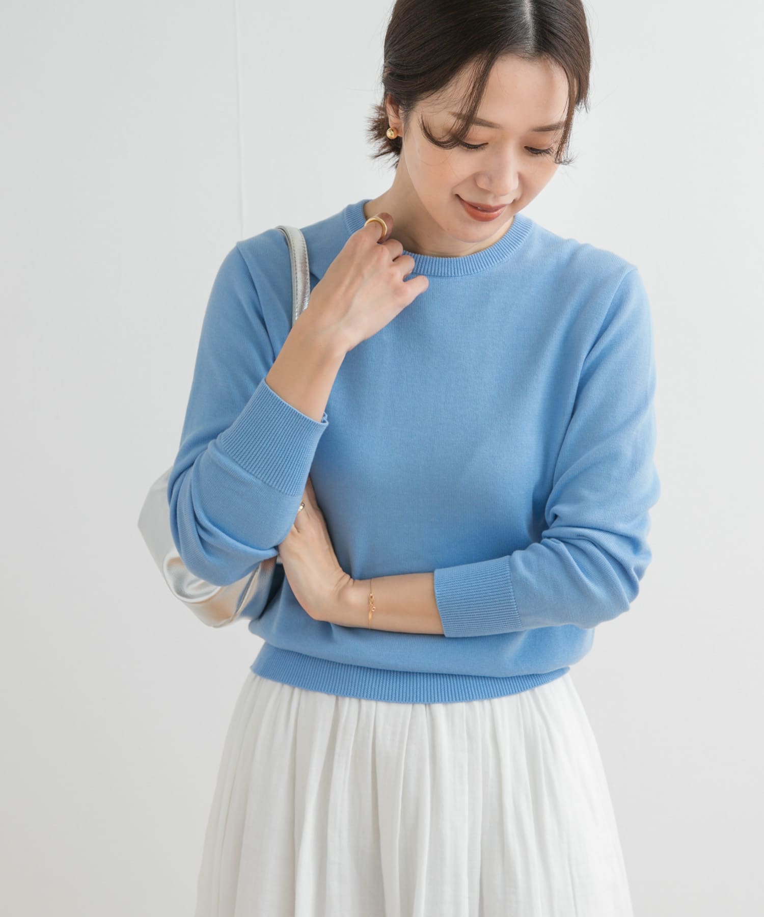 オーガニックコットンクルーネックプルオーバー(M PINE