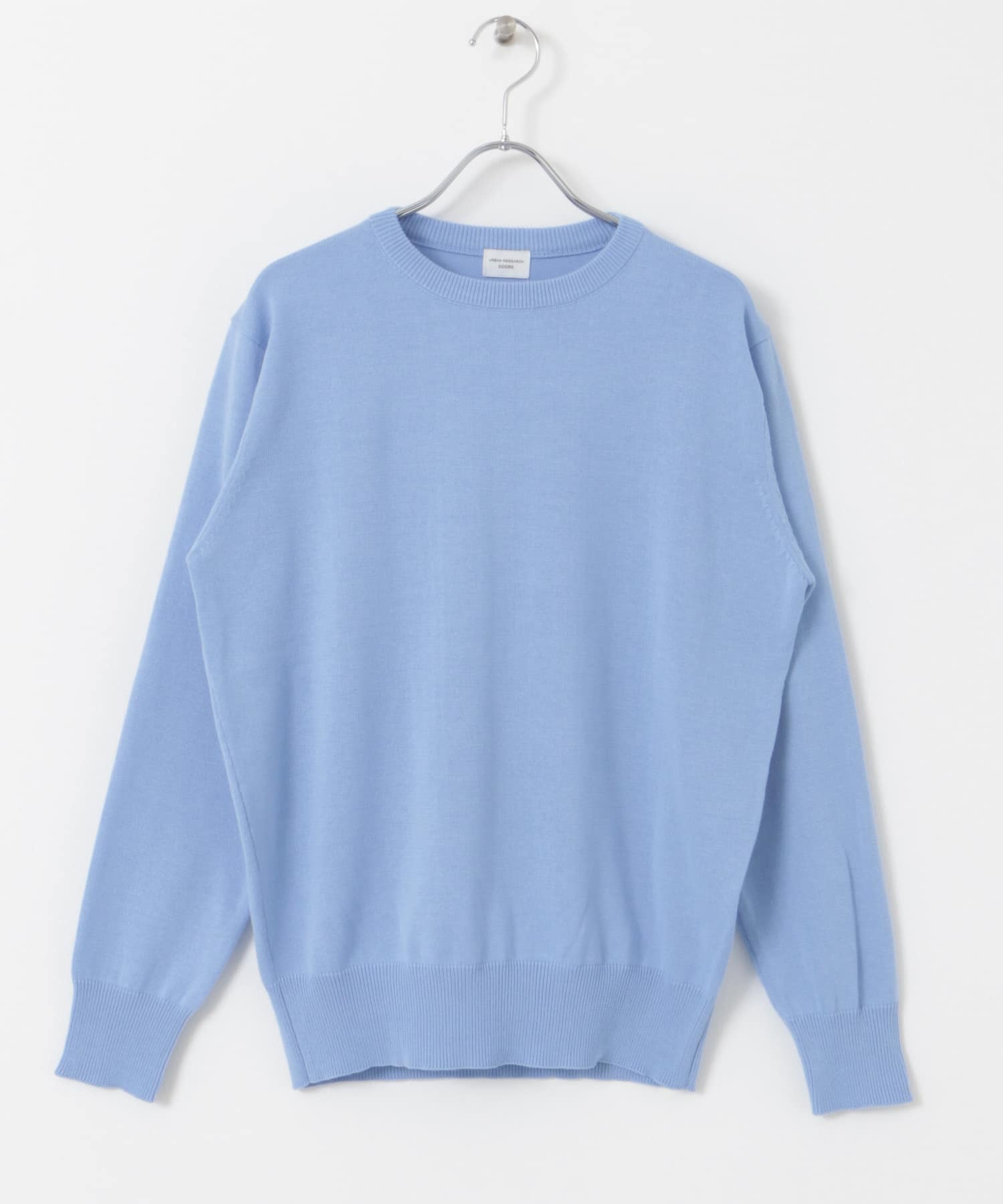 オーガニックコットンクルーネックプルオーバー SAXBLUE M
