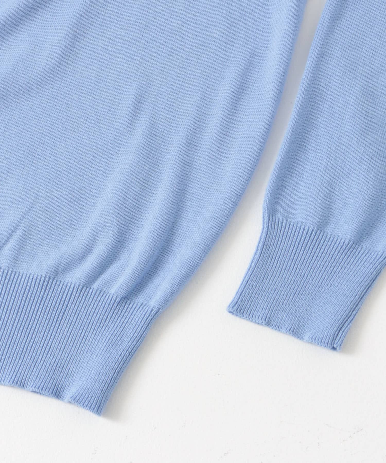 オーガニックコットンクルーネックプルオーバー SAXBLUE M