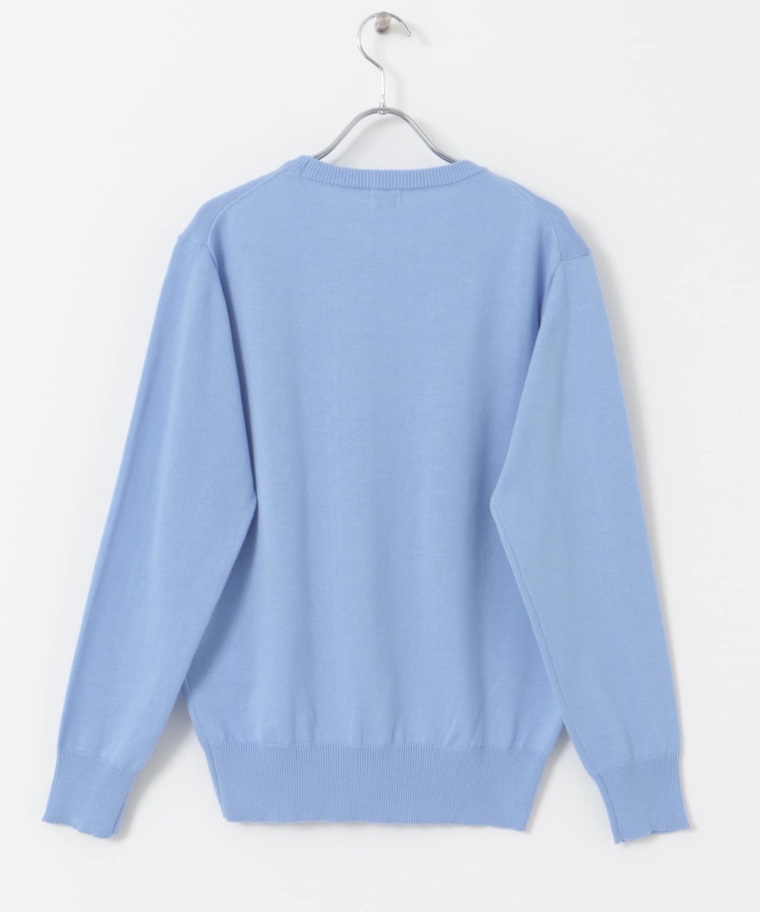 オーガニックコットンクルーネックプルオーバー SAXBLUE M