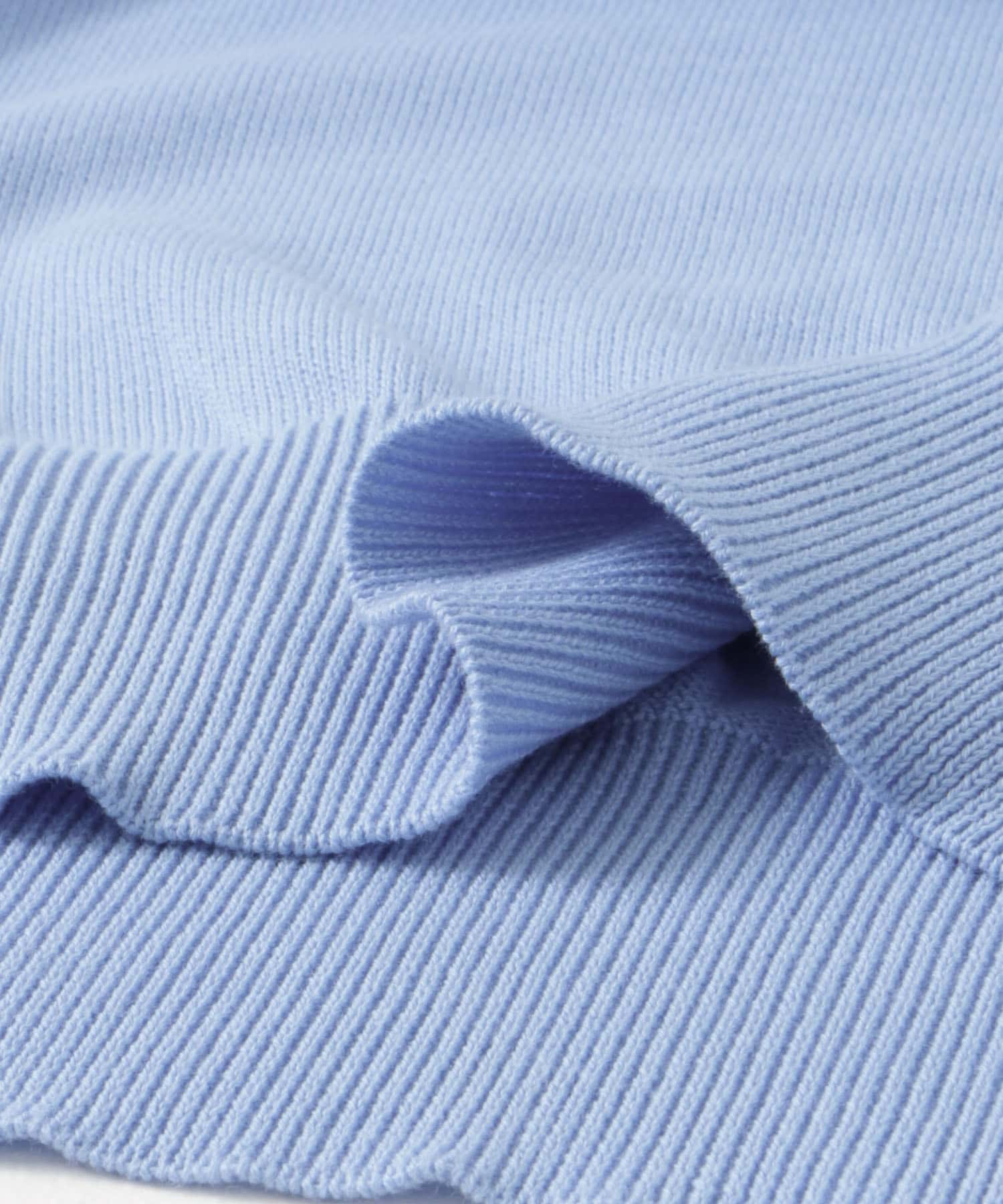 オーガニックコットンクルーネックプルオーバー SAXBLUE M