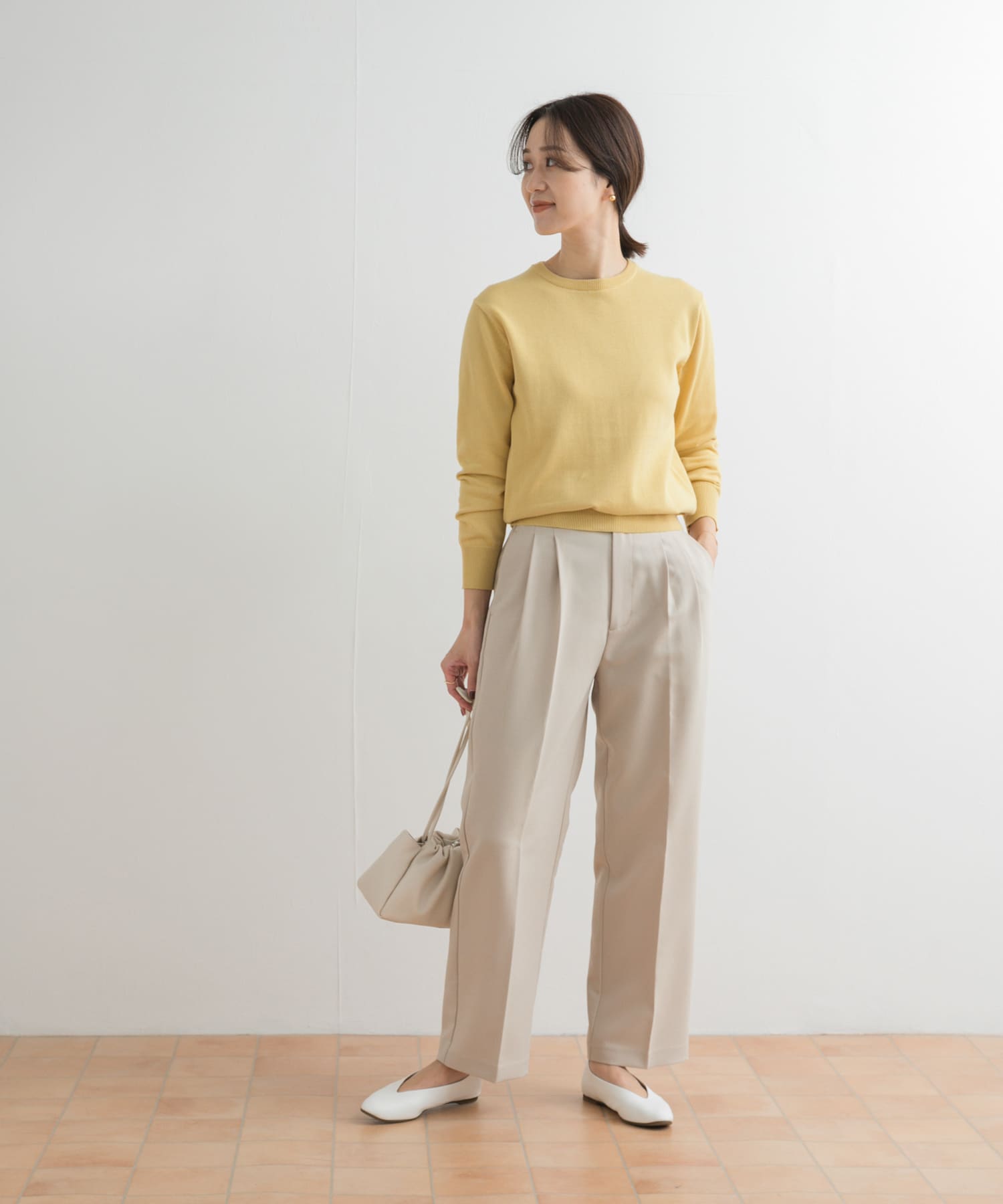 オーガニックコットンクルーネックプルオーバー(M PINE