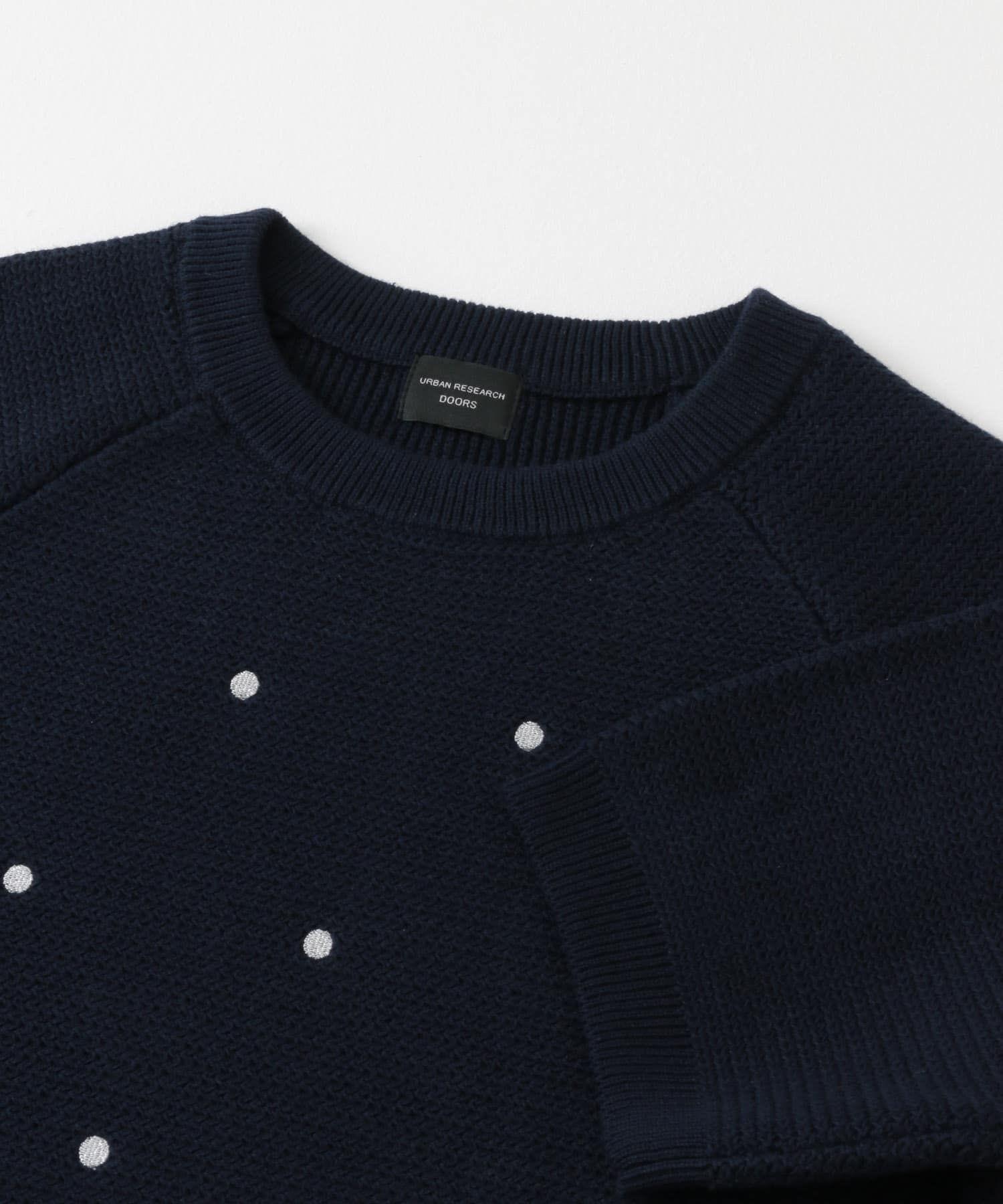 ラメドット刺繍ニット NAVY M