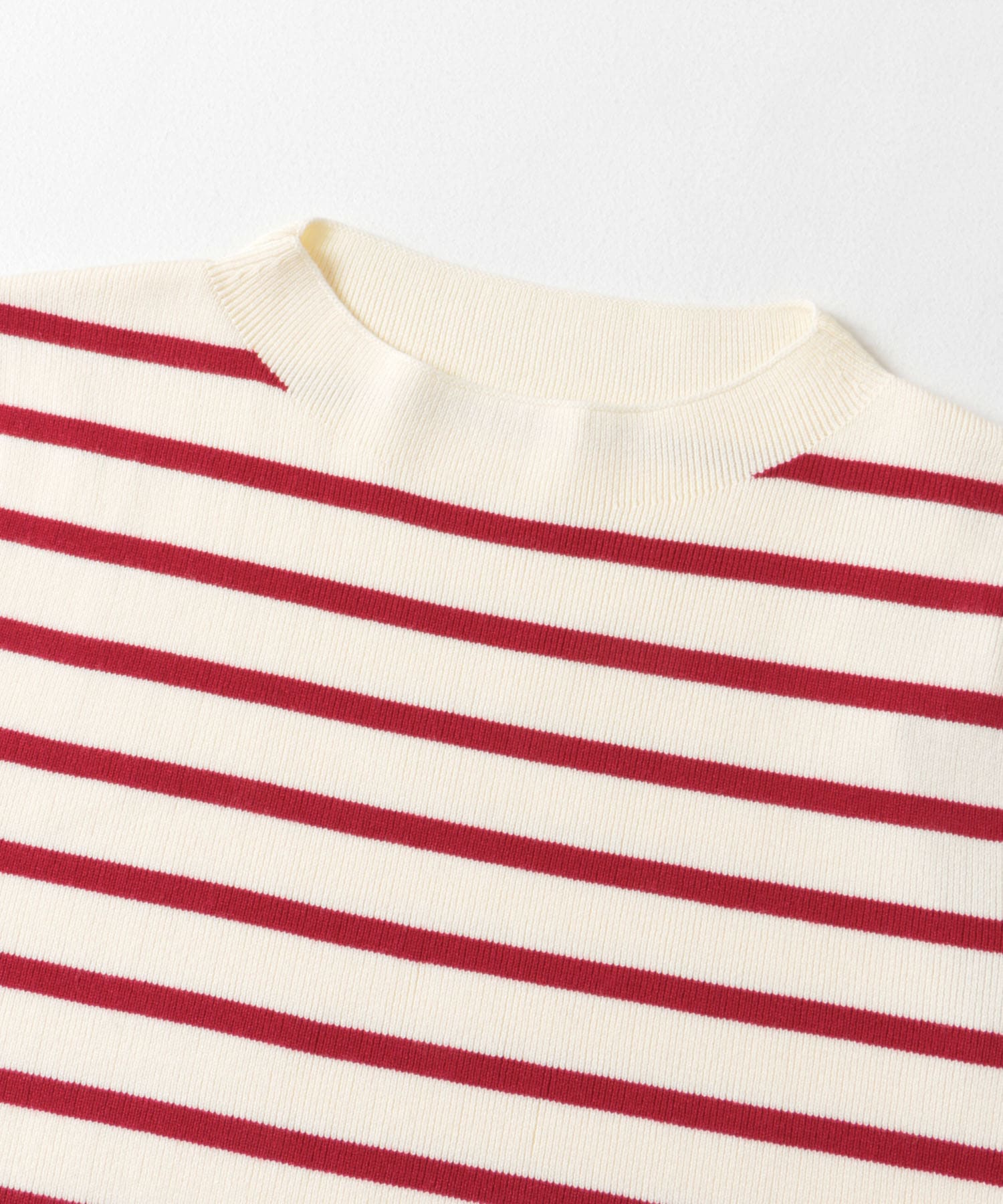 総針ハイネックボーダーニット IVO×RED M