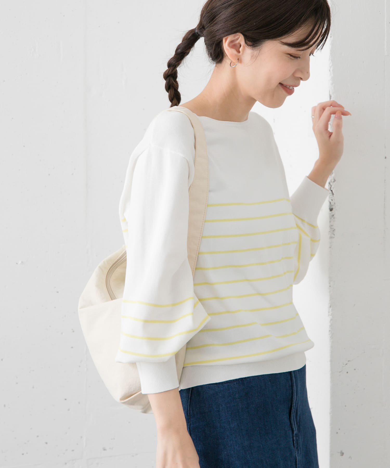 ウォッシャブルUVボーダーニット