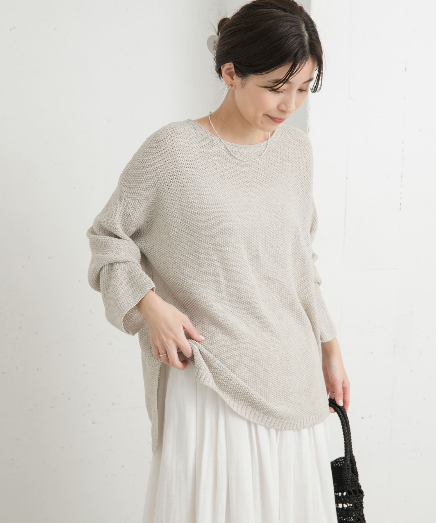 ペーパーヤーンニュアンスニット