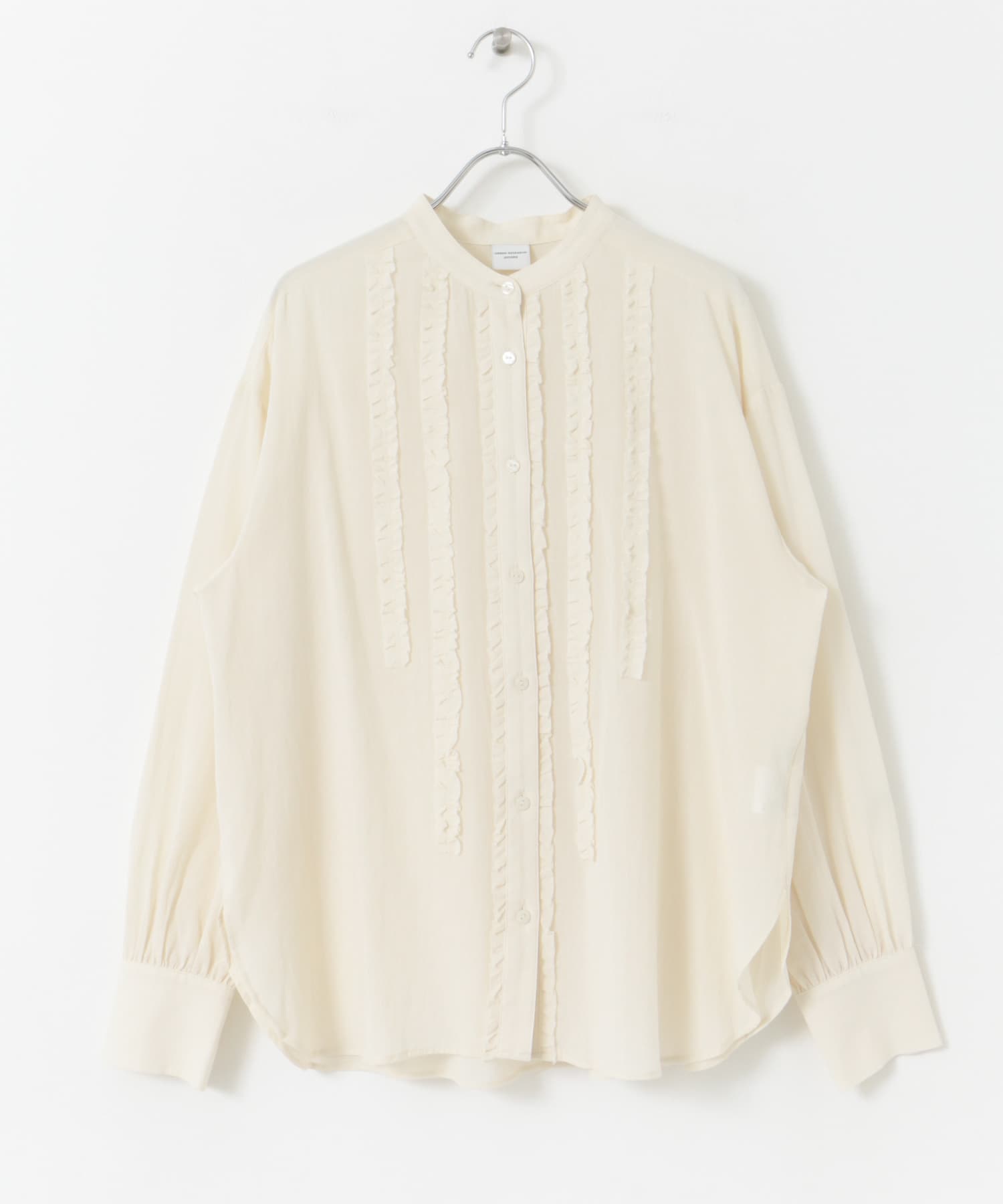 フロントフリルスタンドカラーブラウス CREAM M