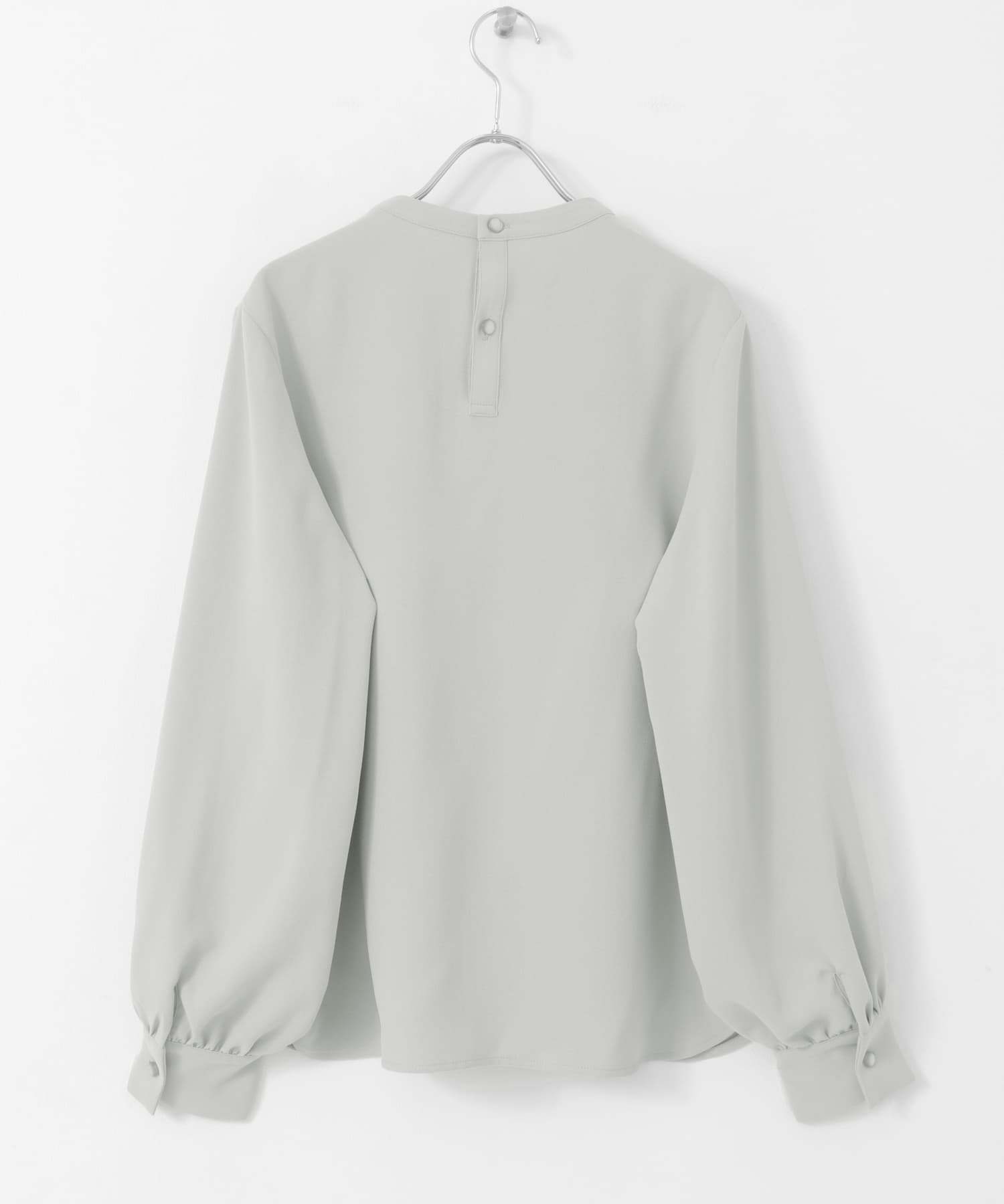 フロントギャザーブラウス LIGHT GRAY M