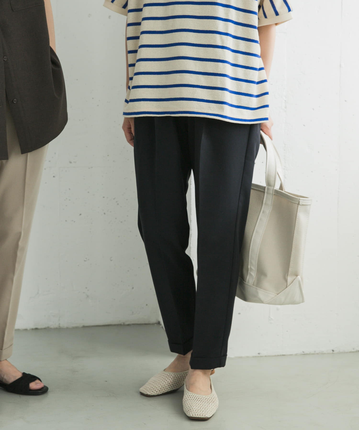 3サイズ展開』ストレッチテーパードイージーパンツ(XS L.BEIGE