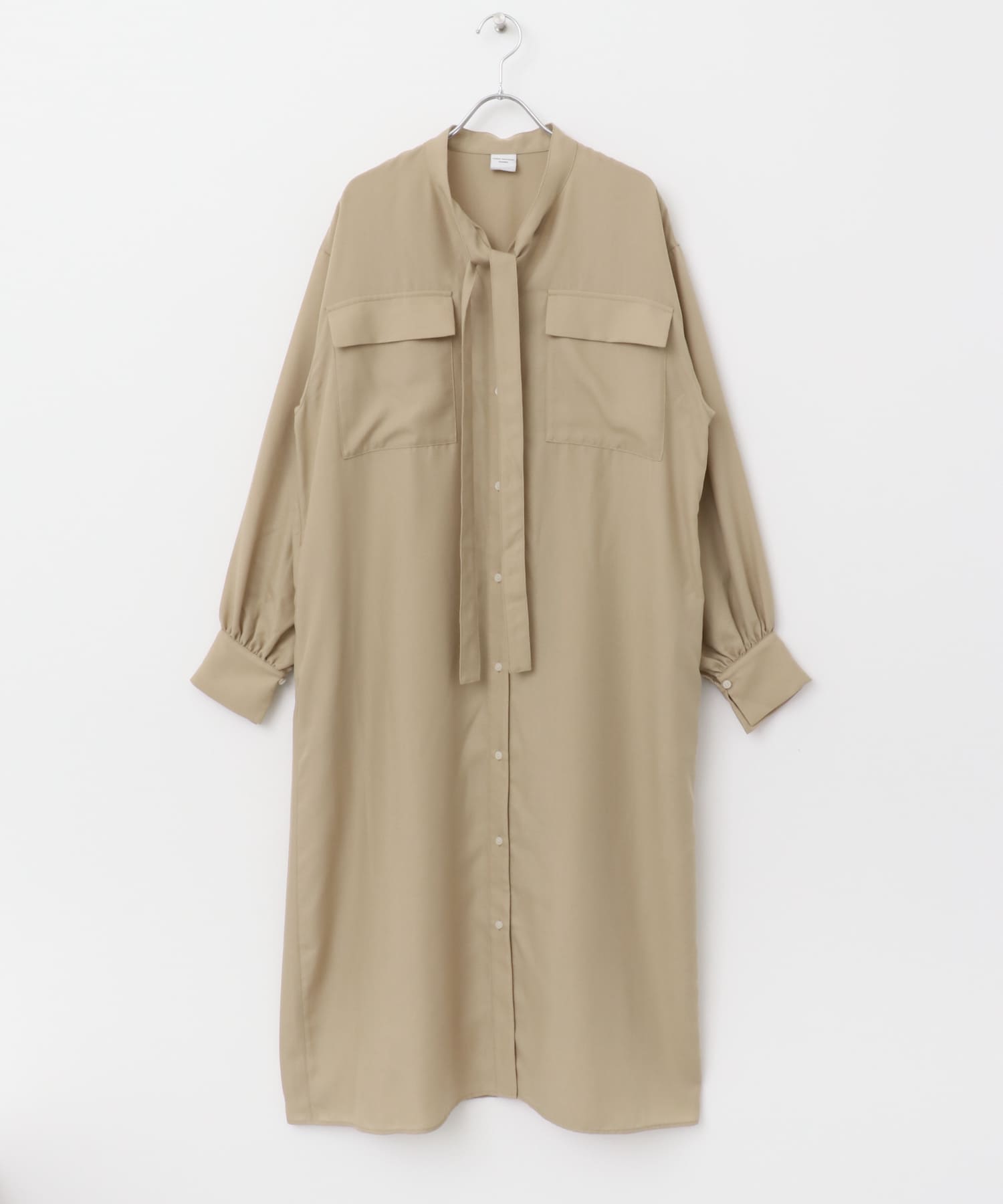 ボウタイワークシャツワンピース BEIGE M