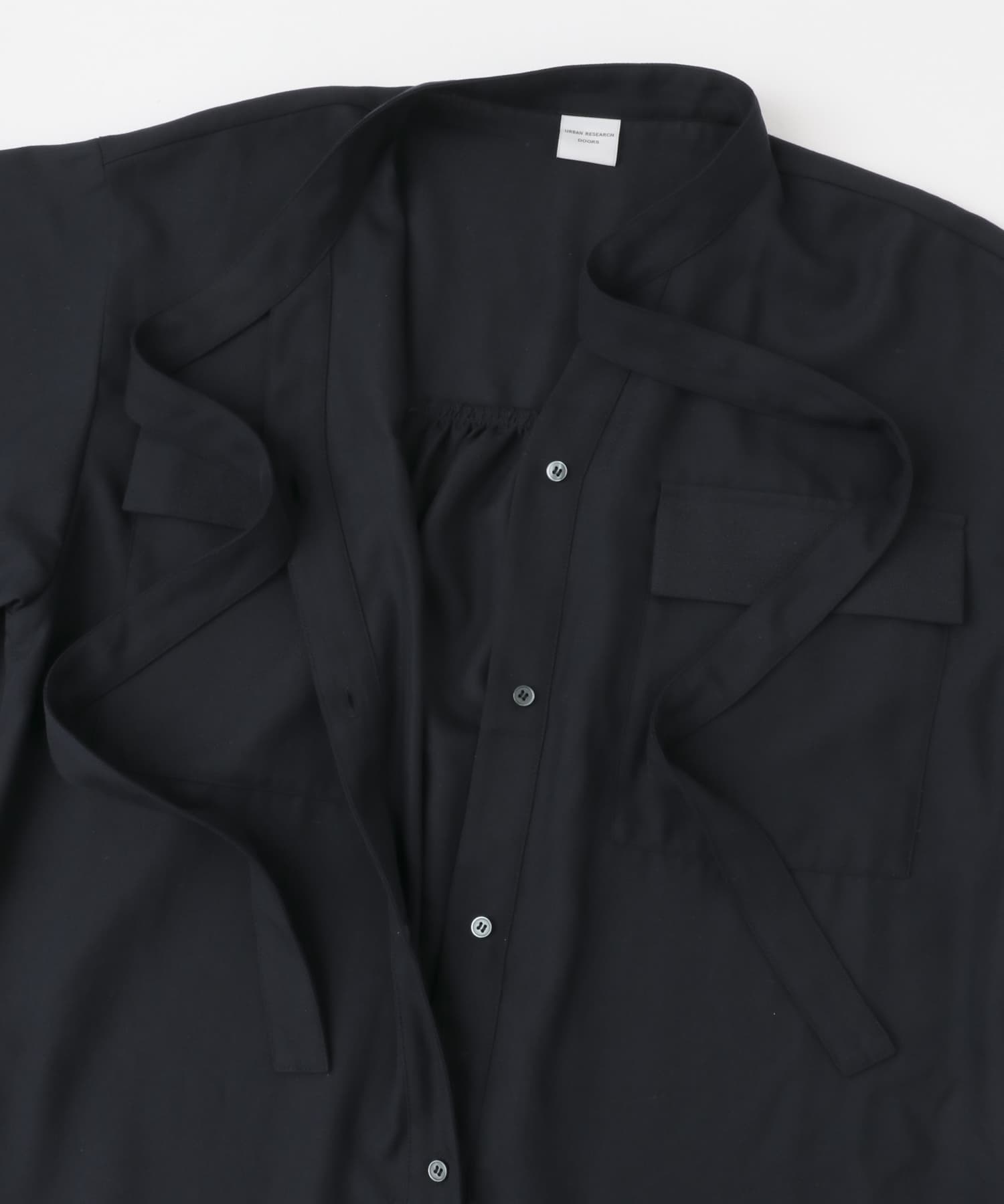 ボウタイワークシャツワンピース NAVY M