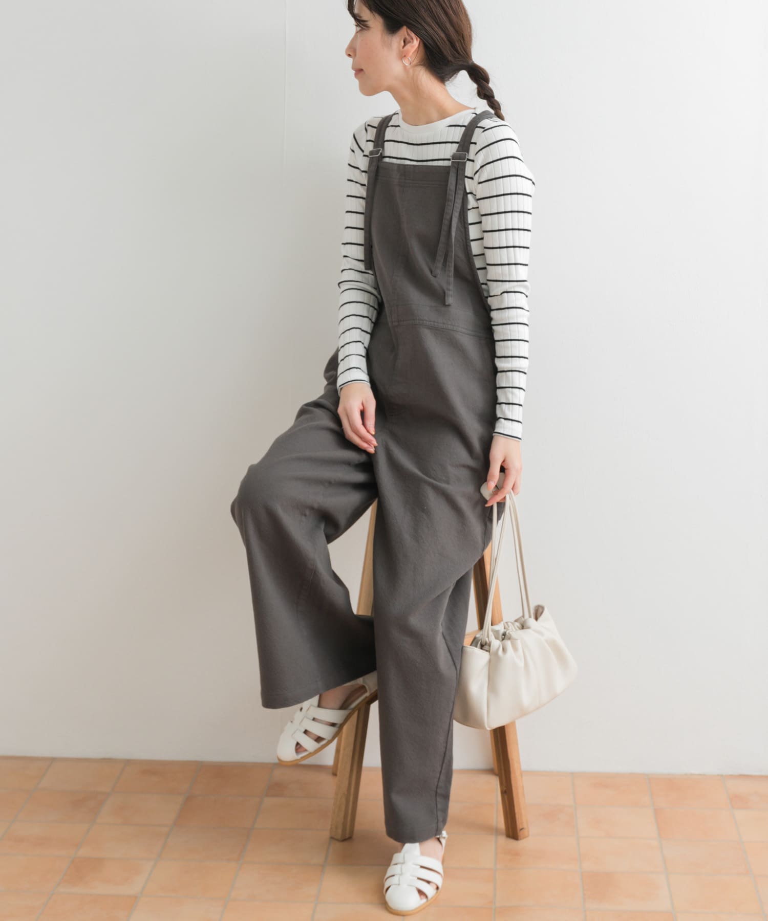 コットンバッククロスサロペット