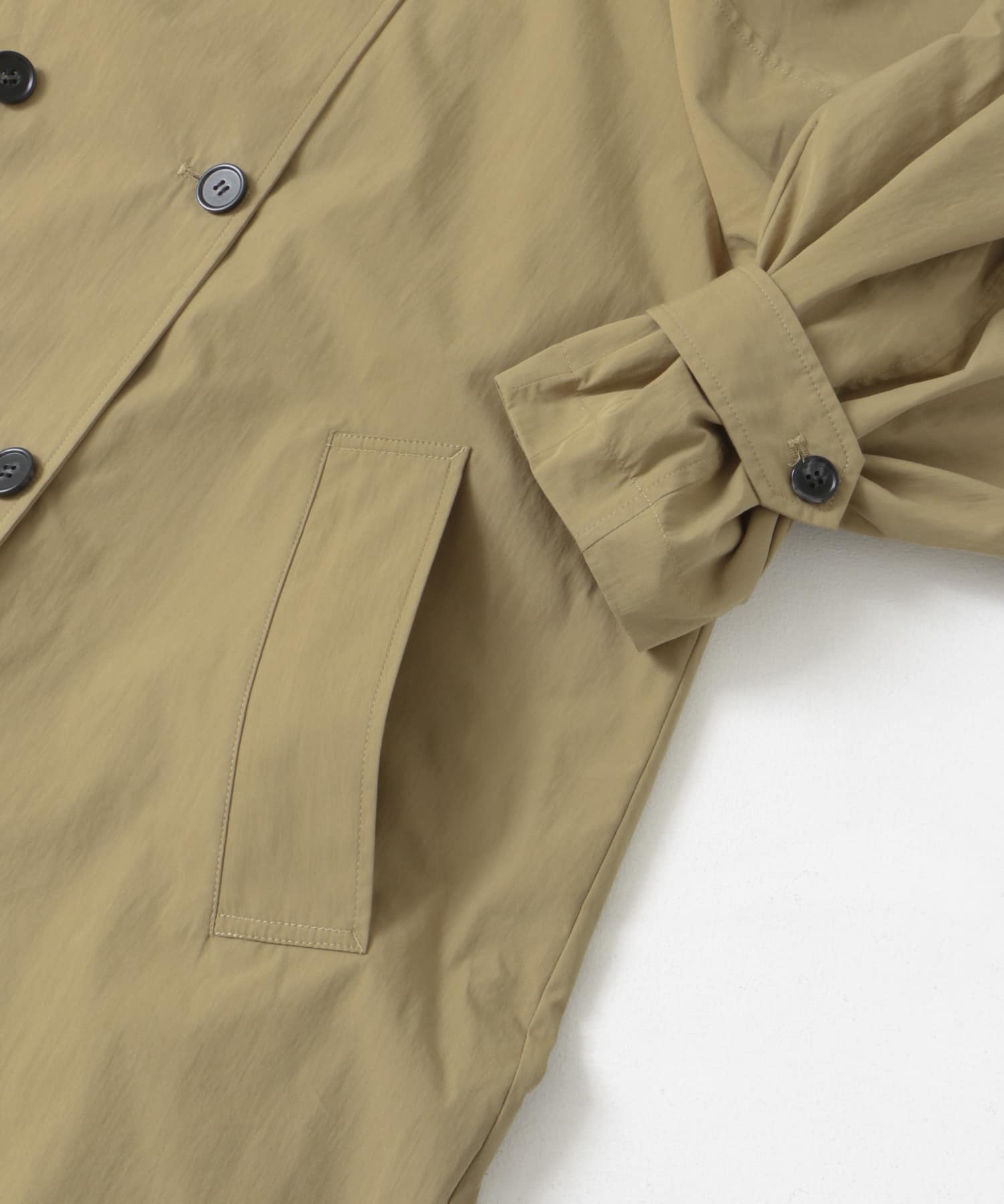 袖ボリュームスタンドコート BEIGE M