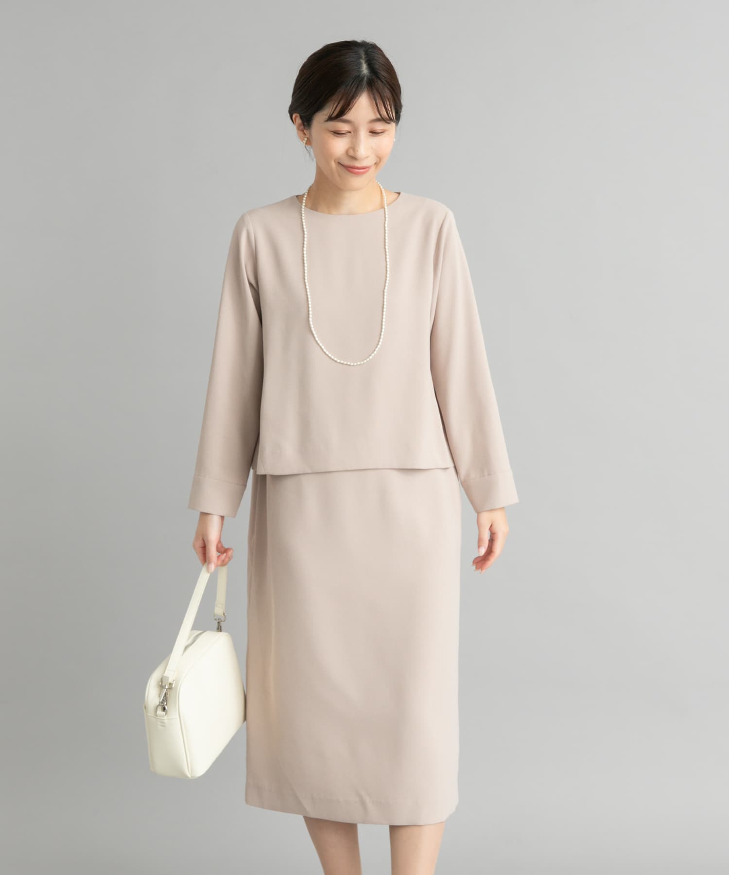 アーバンリサーチ URBAN RESEARCHリネンライクレイヤードワンピース URBAN RESEARCH ROSSO｜リネンライクレイヤードワンピース