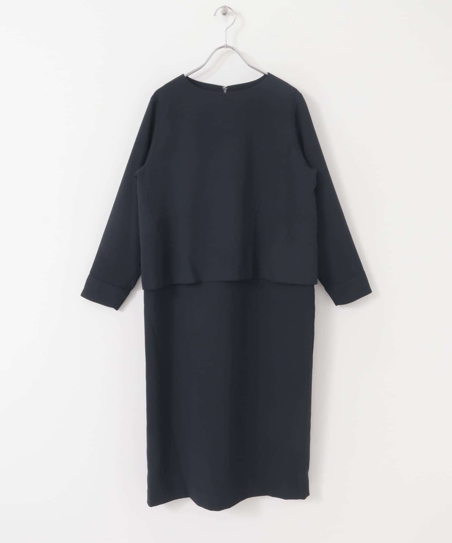 レイヤードワンピース NAVY M