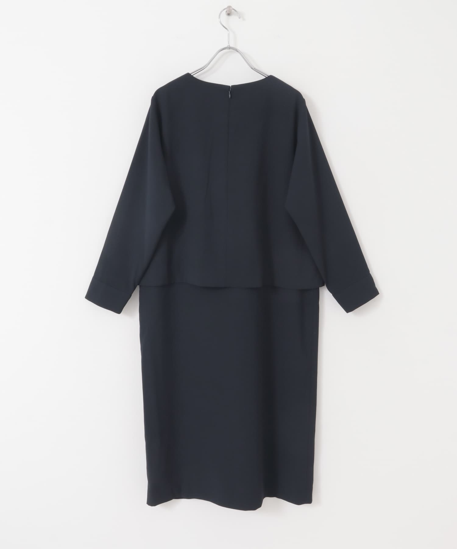 レイヤードワンピース NAVY M